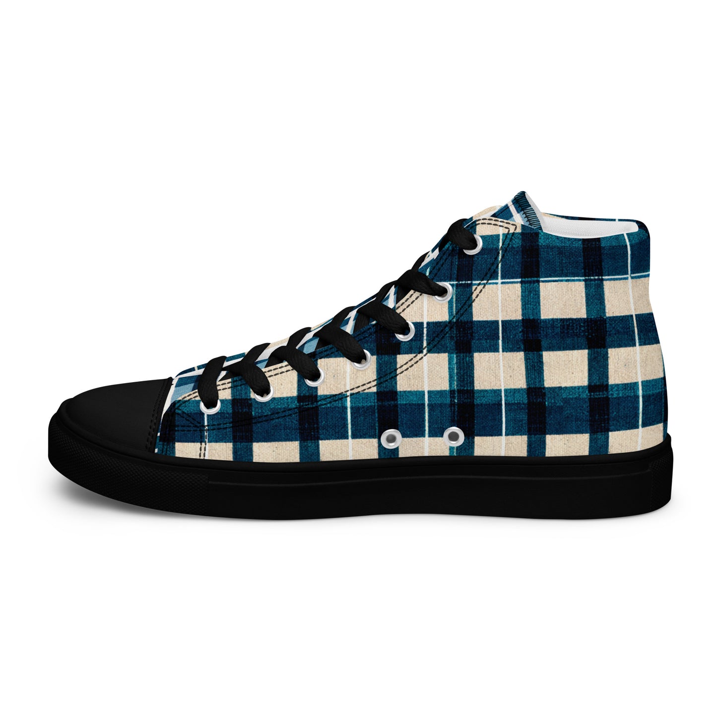 Frosty Glen Plaid Men’s high top canvas shoes