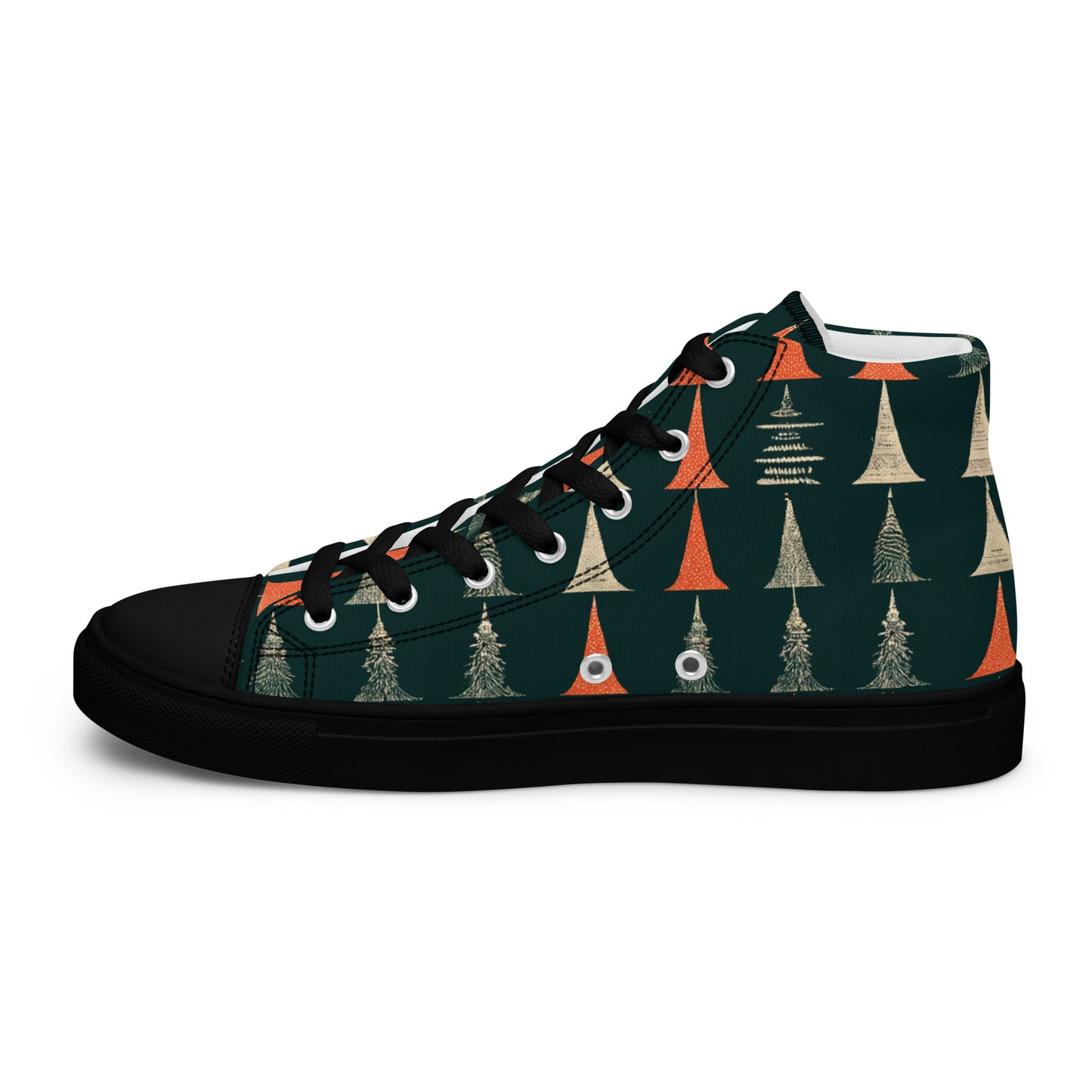 Holiday Tree Symphony Men’s high top canvas shoes