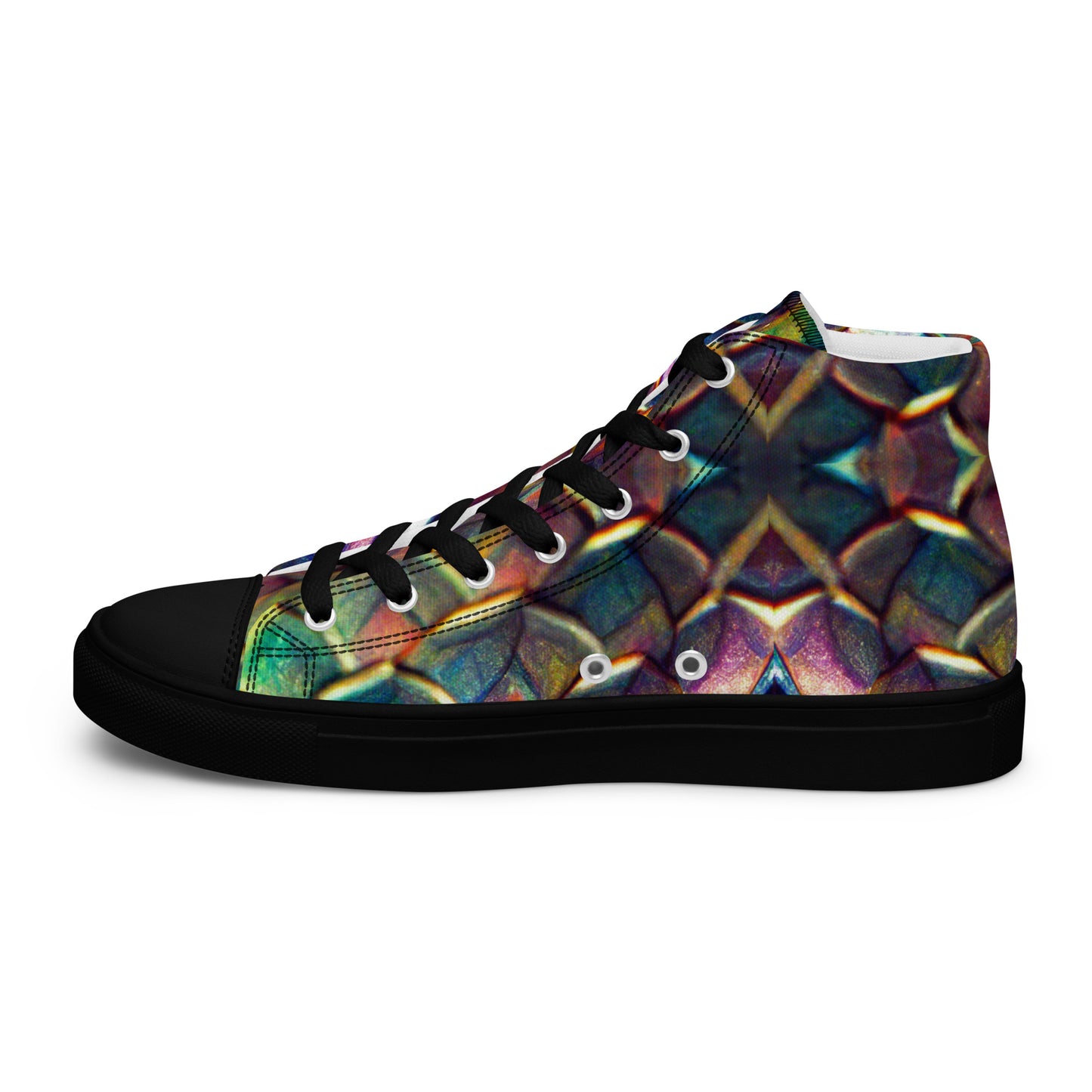 Margonithia, the Glittering Rainbow Sovereign Men’s high top canvas shoes