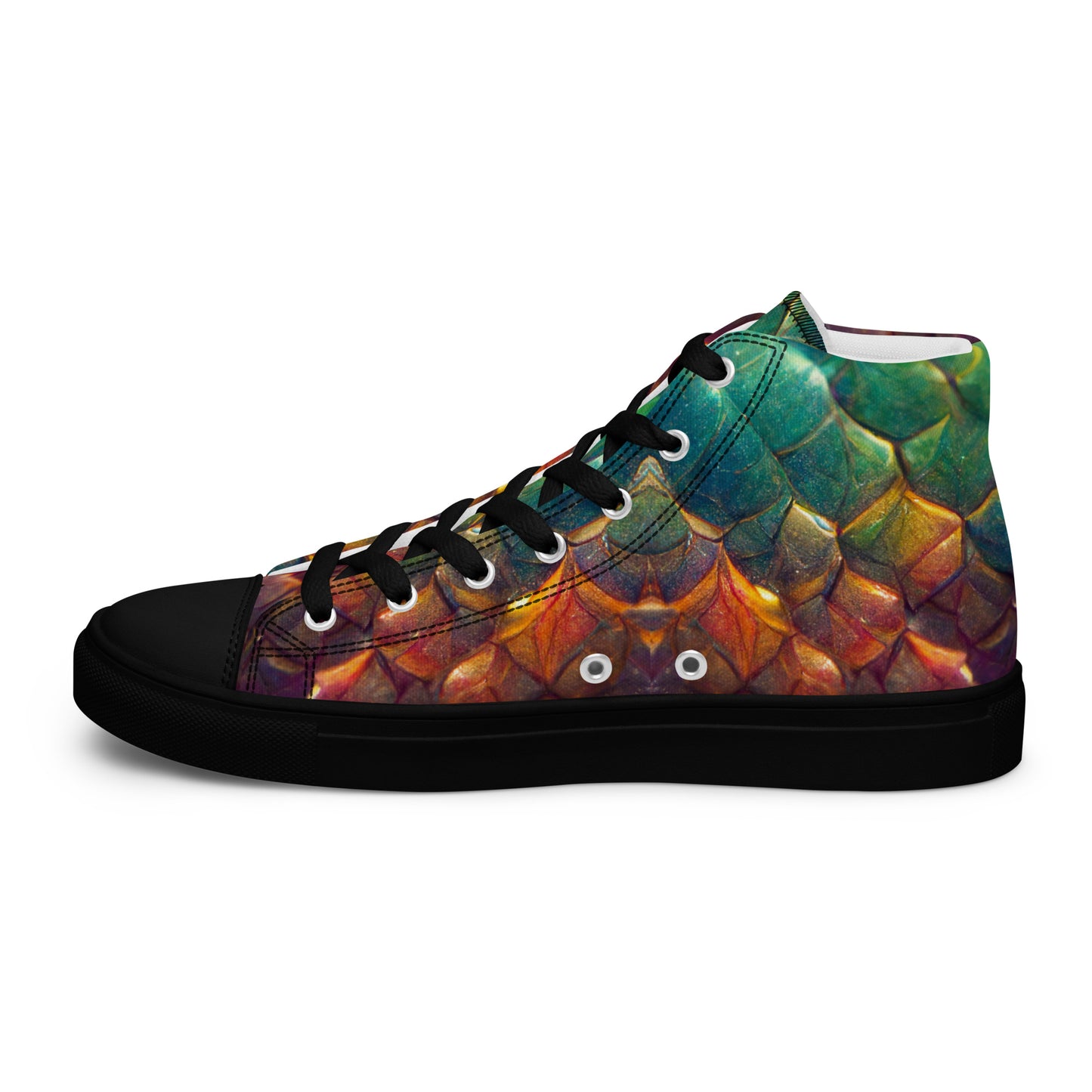 Prismijimmy, the Rainbow Guardian Dragon Men’s high top canvas shoes