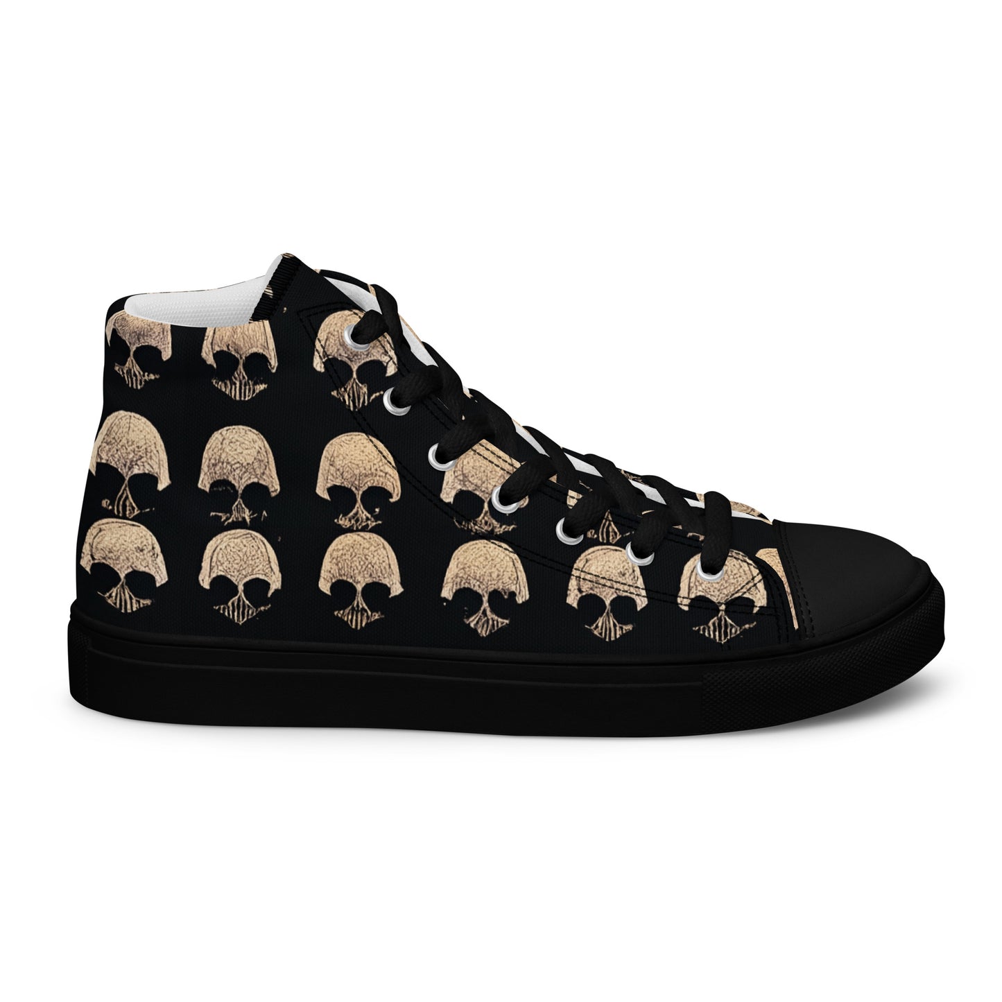 Skulls Grid Men’s high top canvas shoes