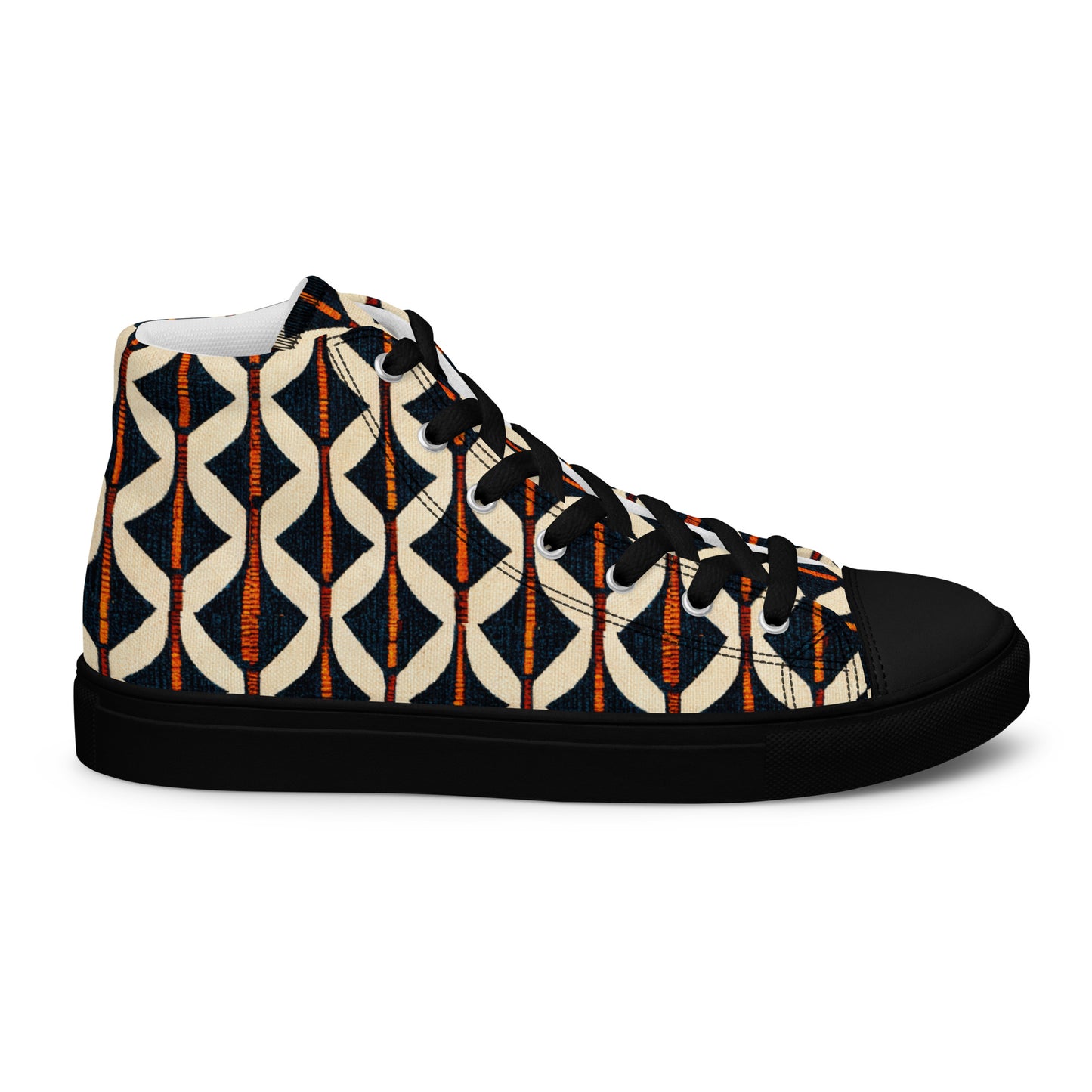 Tribal Tones in Harmony Men’s high top canvas shoes