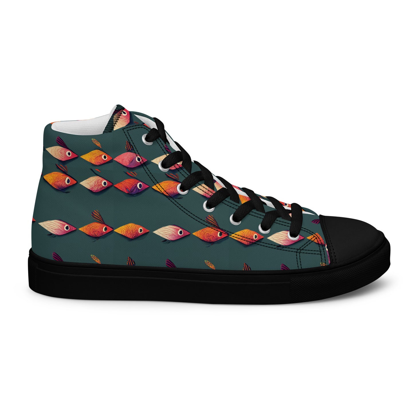 Brilliant Fish Brigade Men’s high top canvas shoes