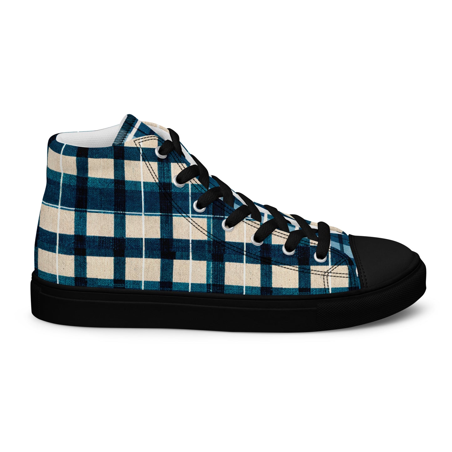 Frosty Glen Plaid Men’s high top canvas shoes