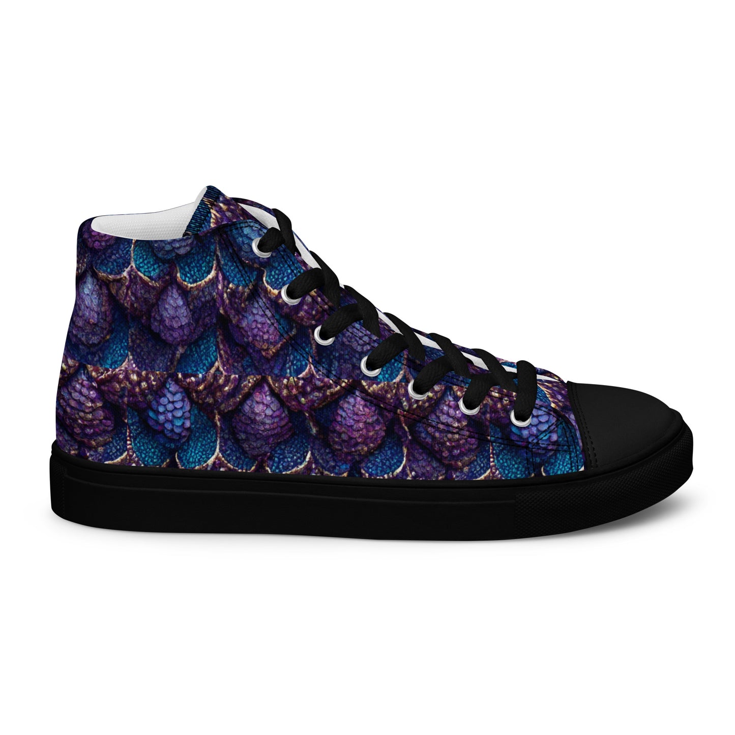 Luminosa, the Radiant Amethyst Drakon Men’s high top canvas shoes