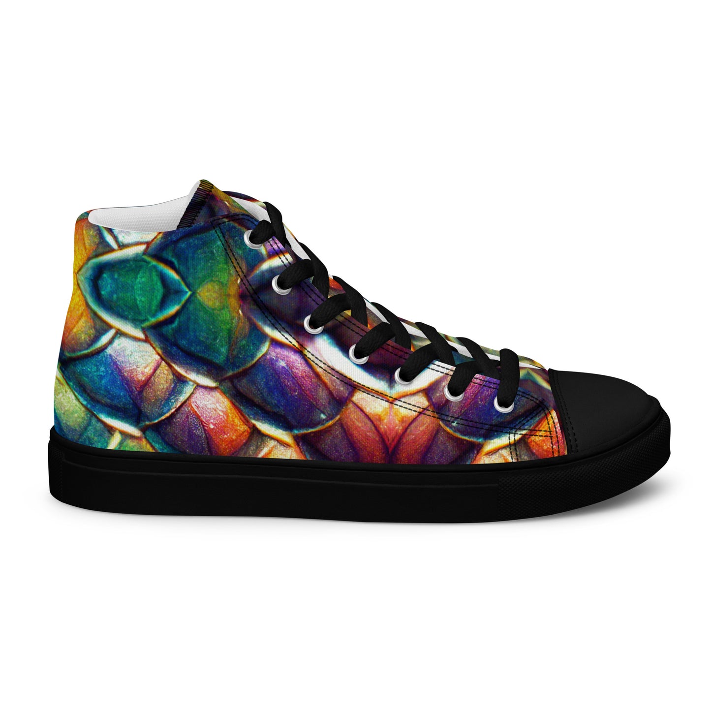 Margonithia, the Glittering Rainbow Sovereign Men’s high top canvas shoes