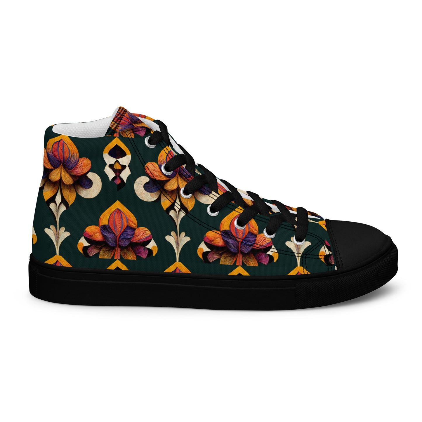 Taza’s Radiant Petals Men’s high top canvas shoes