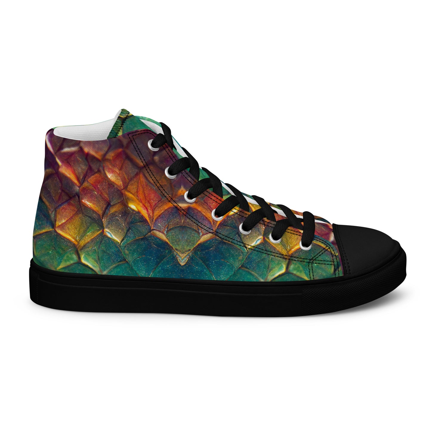 Prismijimmy, the Rainbow Guardian Dragon Men’s high top canvas shoes