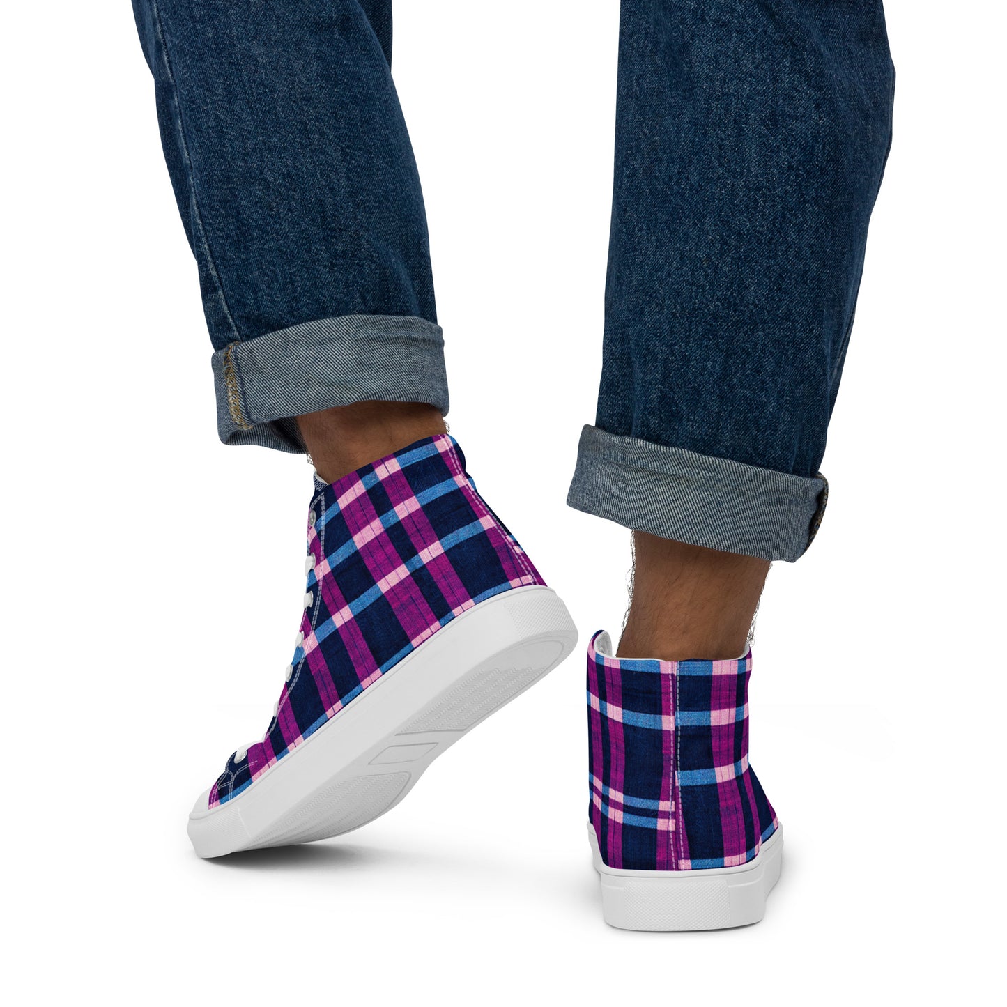 Royal Highlander Plaid Men’s high top canvas shoes