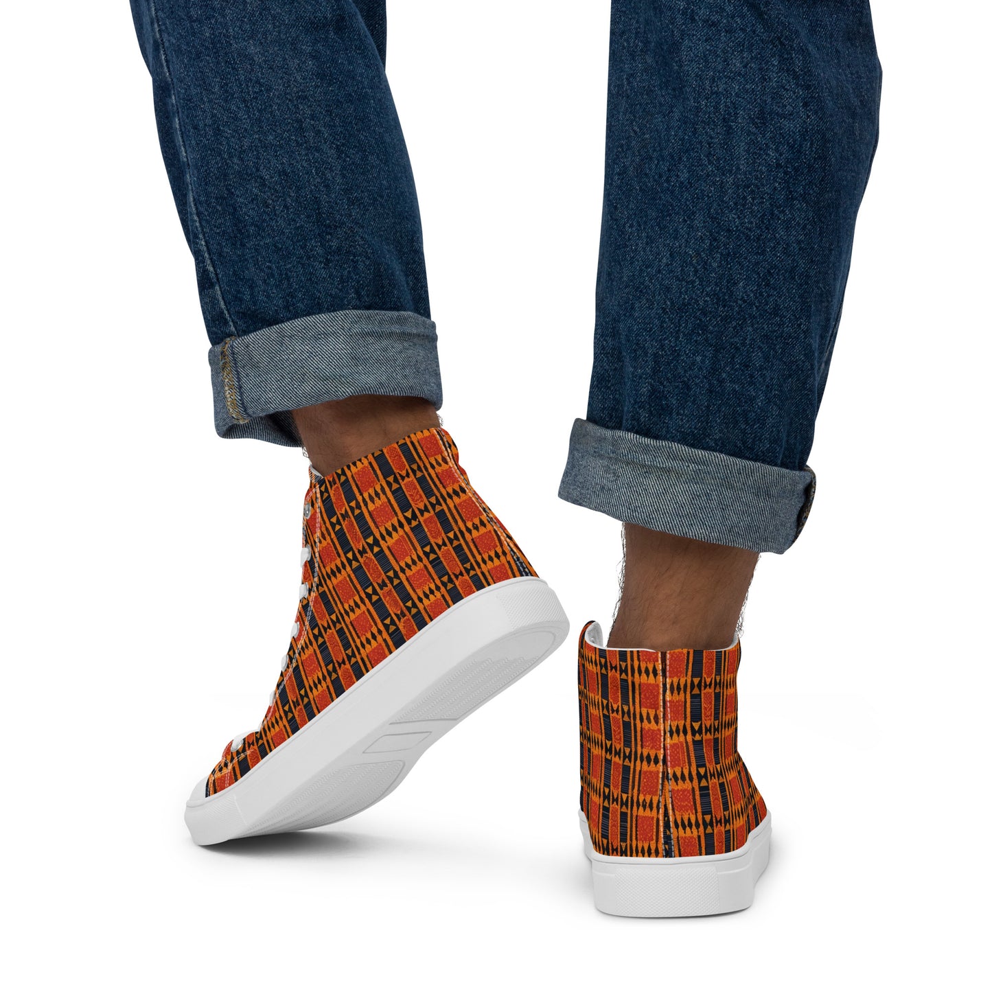 Maasai Stripe Mirage Men’s high top canvas shoes