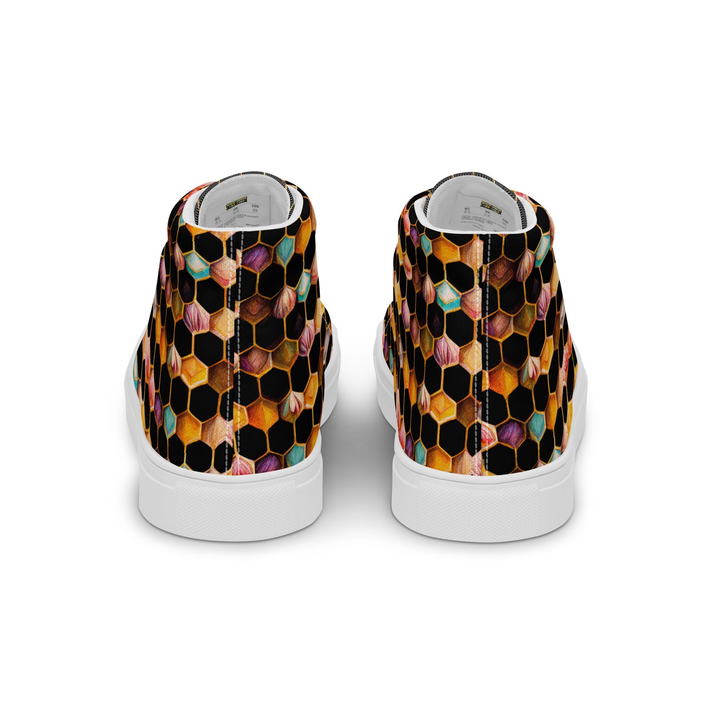 Beehive Lattice Love Men’s high top canvas shoes