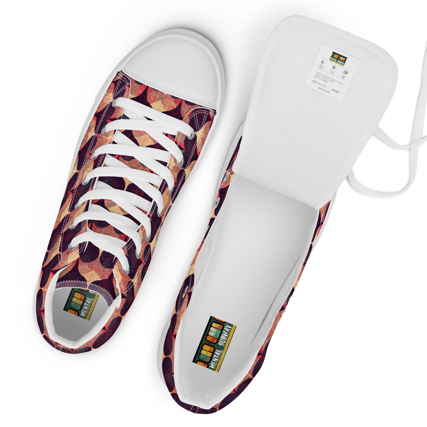 Loves Tapestry Men’s high top canvas shoes