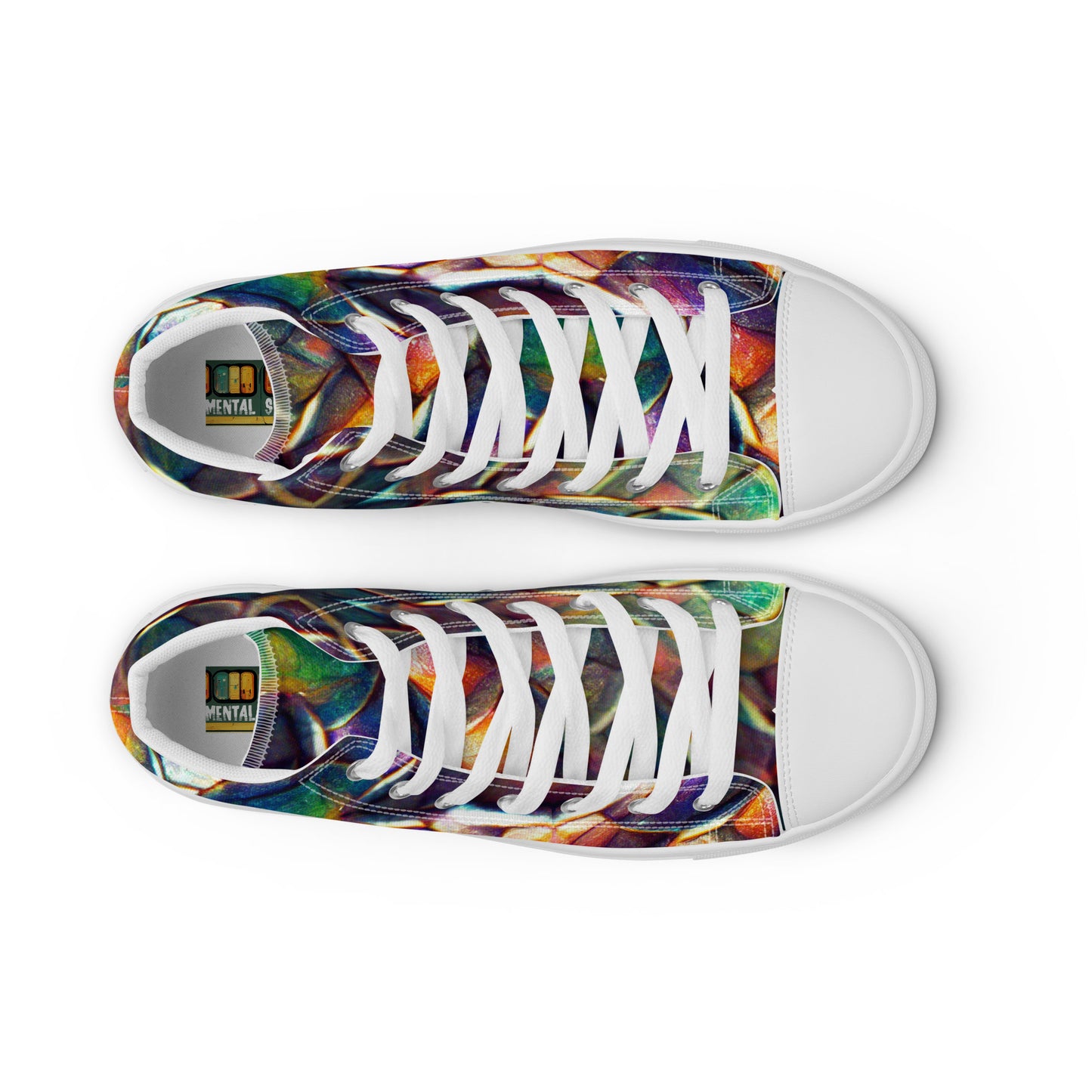 Margonithia, the Glittering Rainbow Sovereign Men’s high top canvas shoes