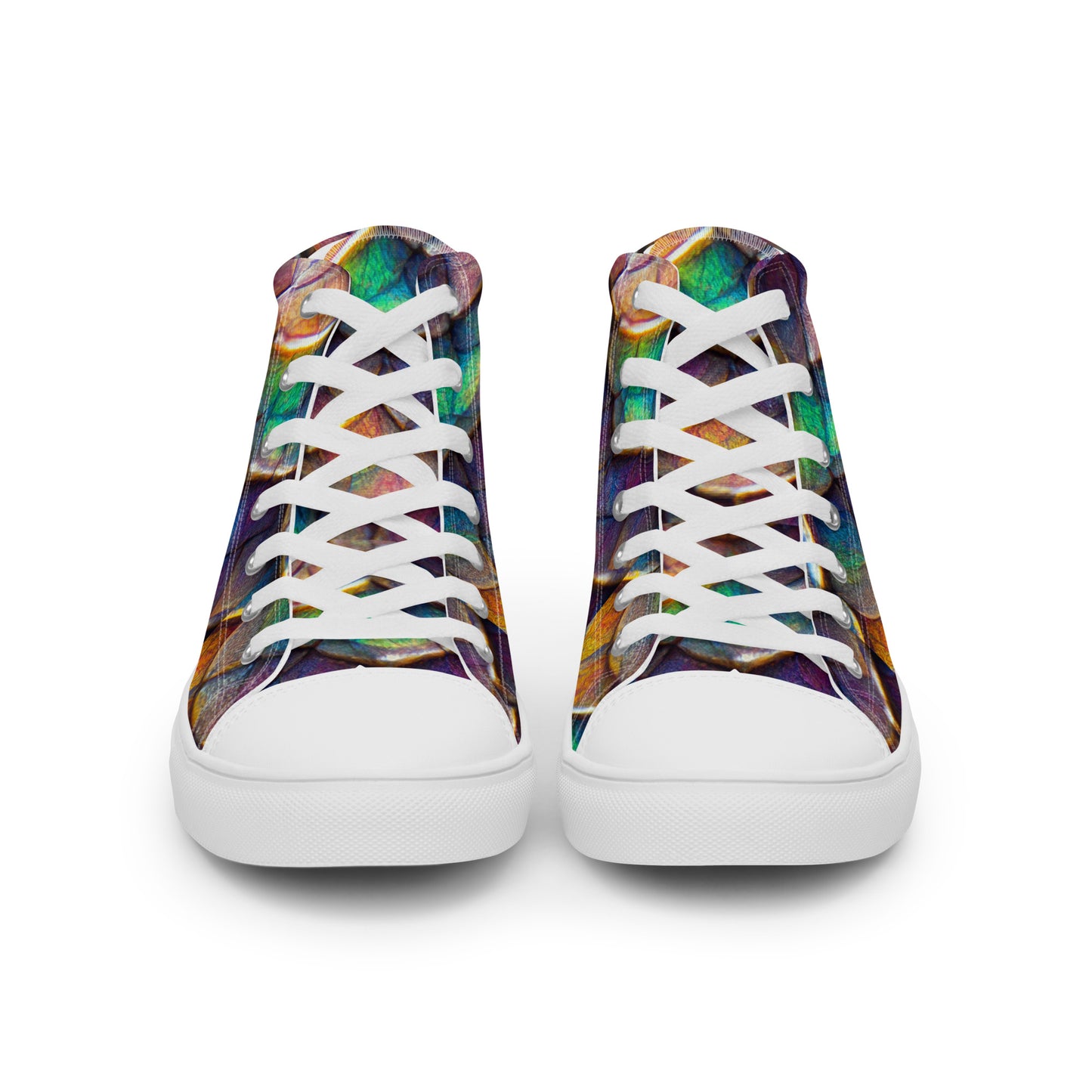 Joannesong, the Prismatic Wilderness Muse Men’s high top canvas shoes