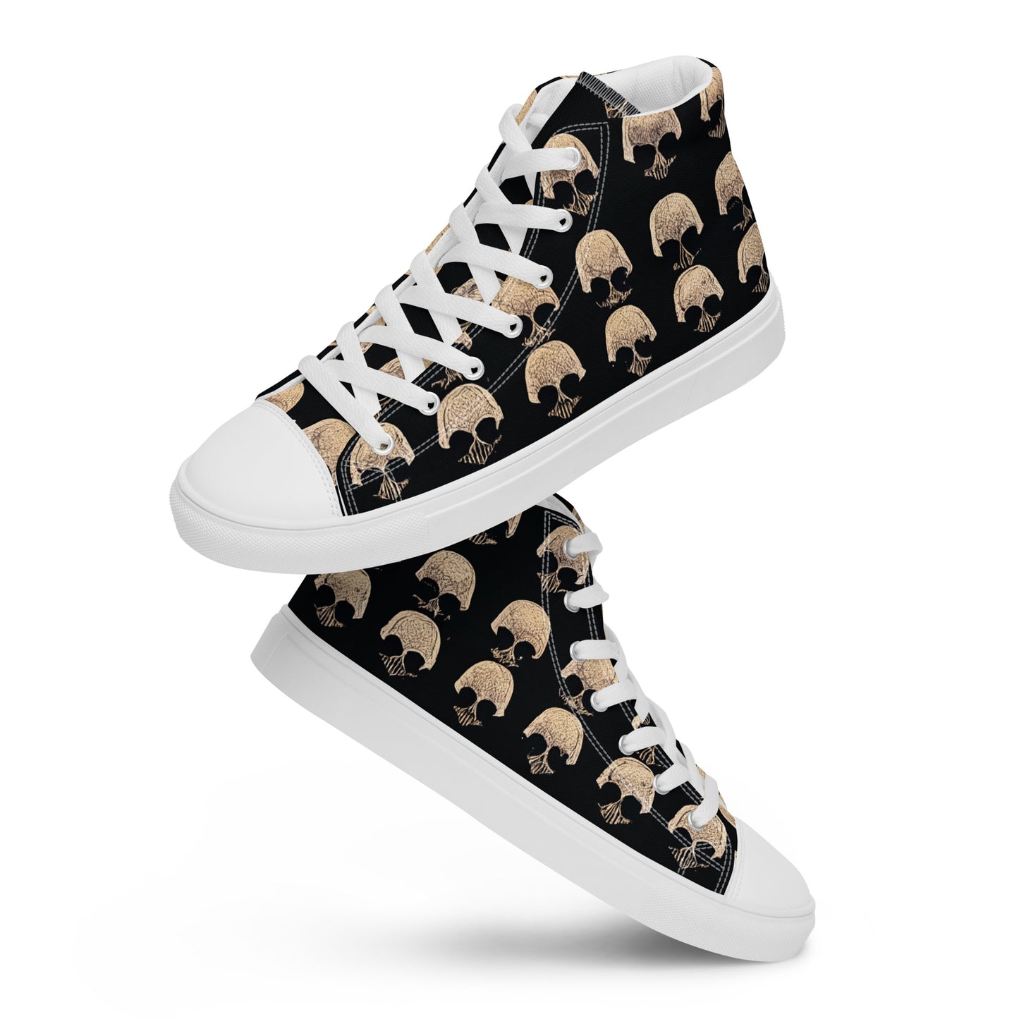 Skulls Grid Men’s high top canvas shoes