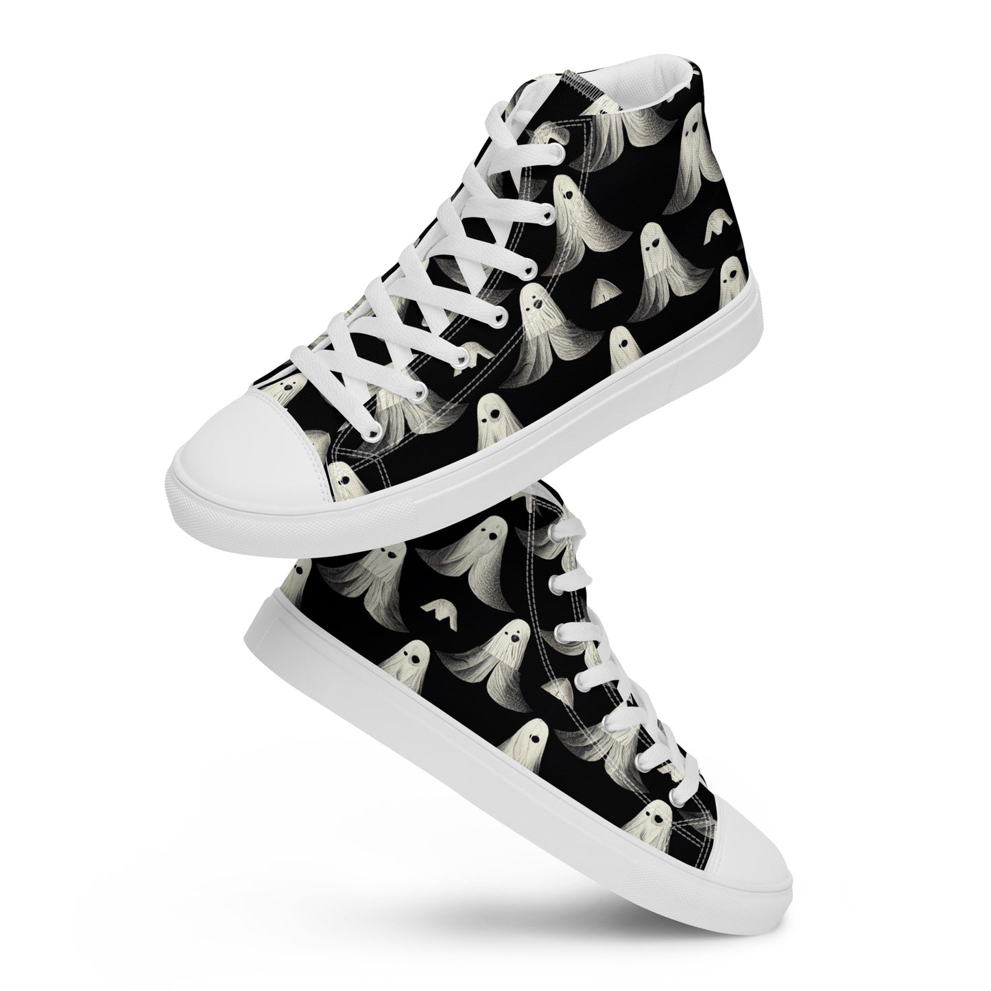 Ghostly Illusions Men’s high top canvas shoes