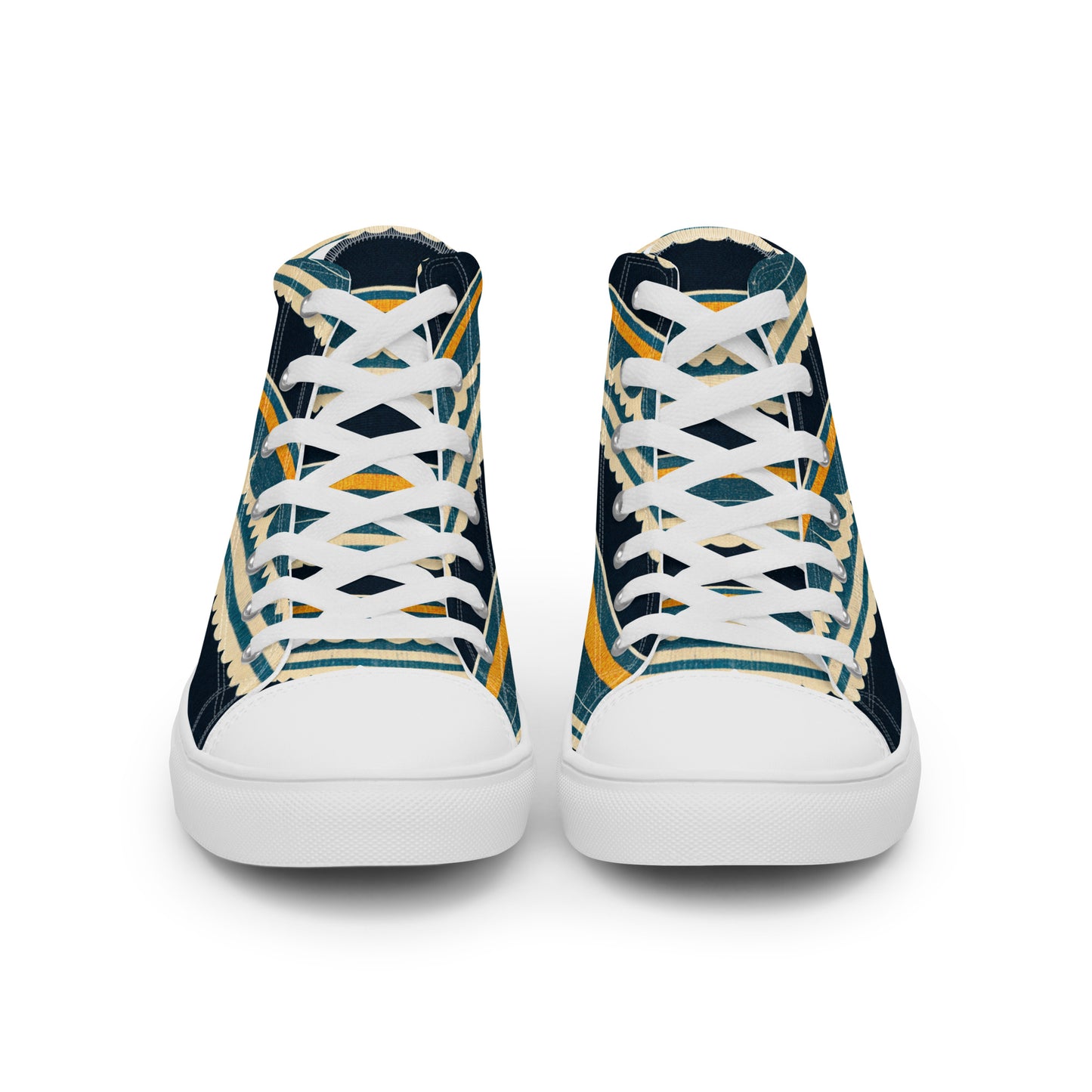 Ebb and Flow Impressions Men’s high top canvas shoes