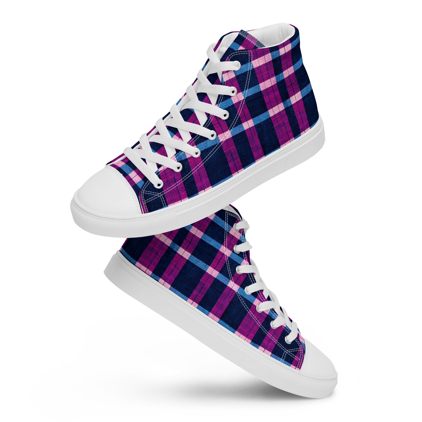 Royal Highlander Plaid Men’s high top canvas shoes