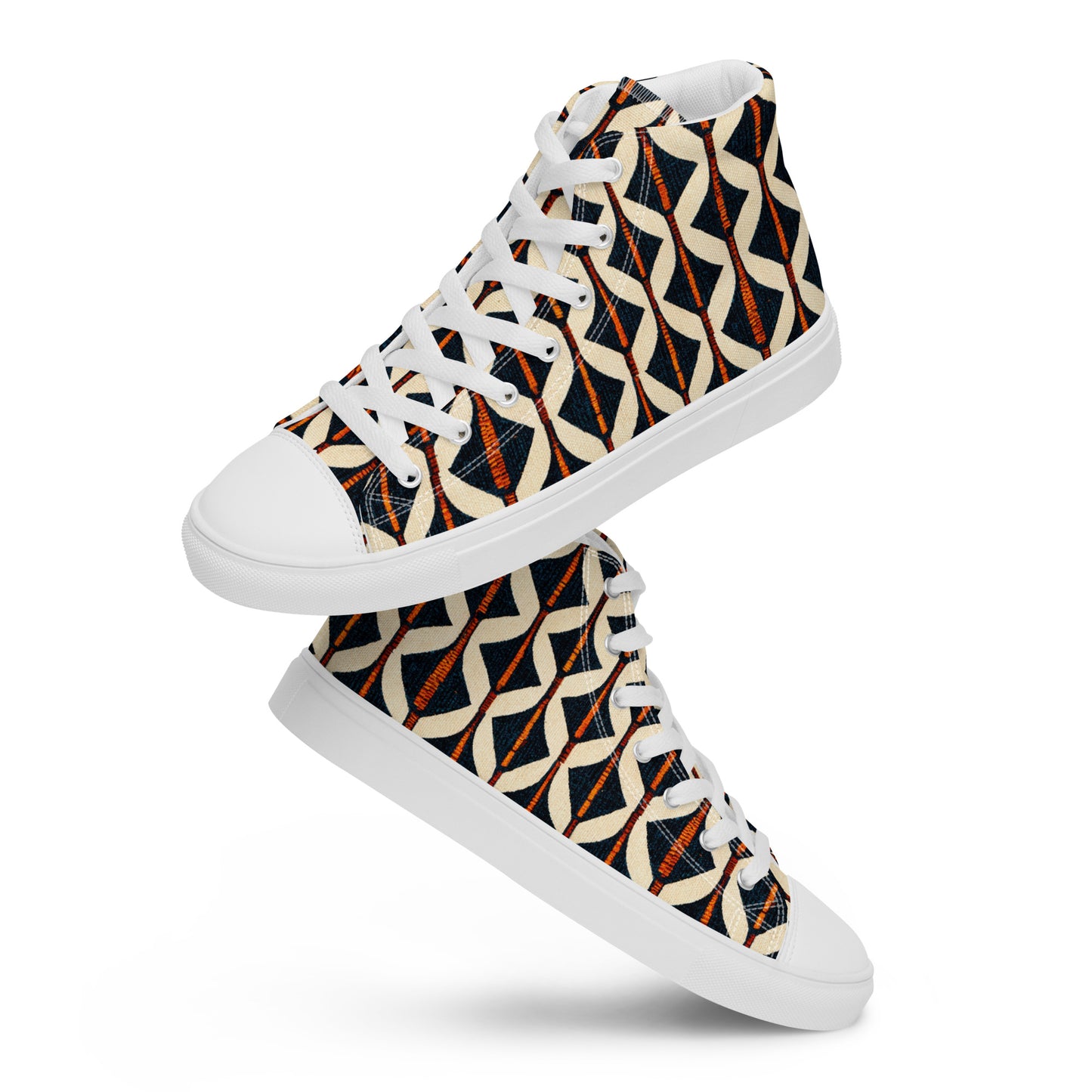 Tribal Tones in Harmony Men’s high top canvas shoes