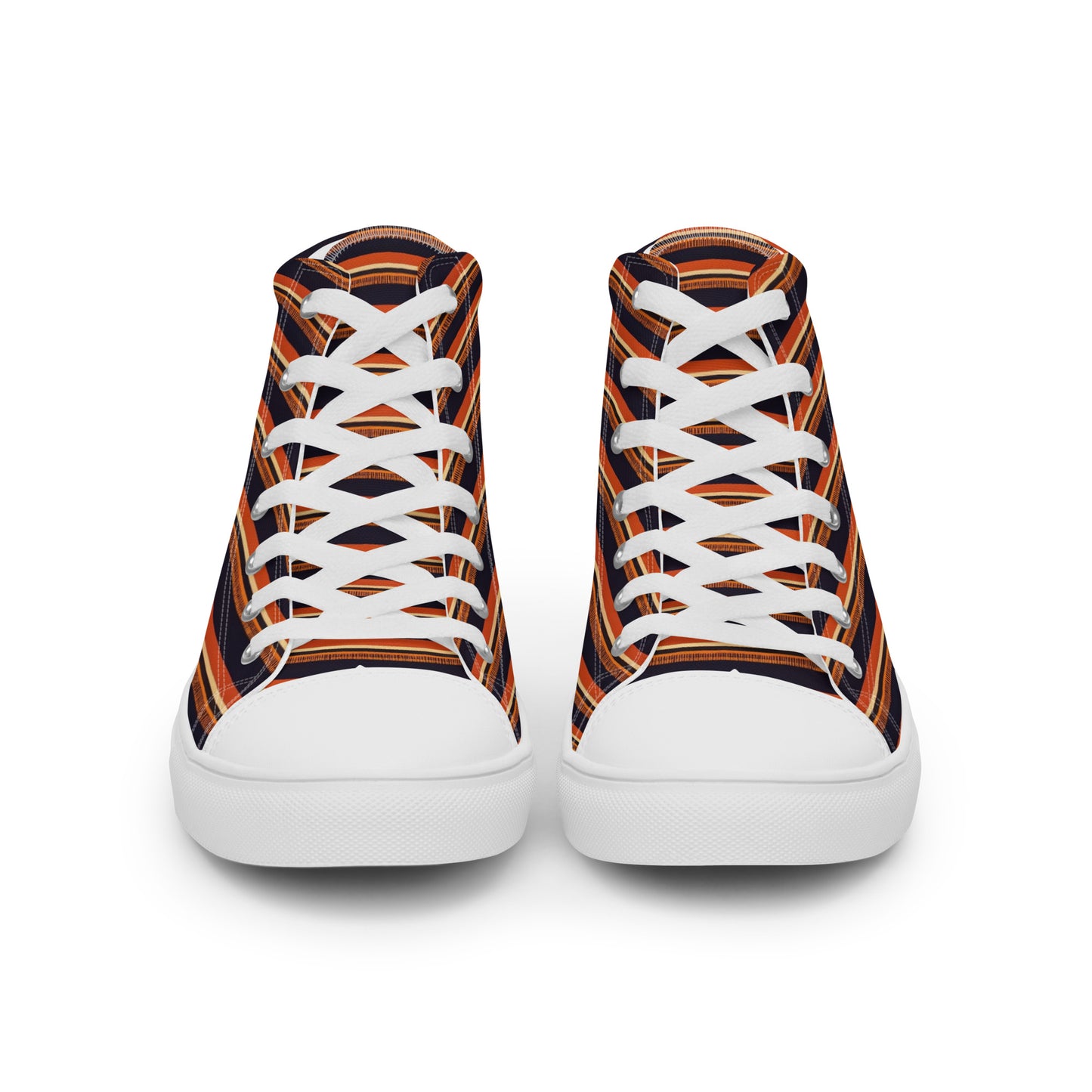 Savanna Sunset Stitches Men’s high top canvas shoes