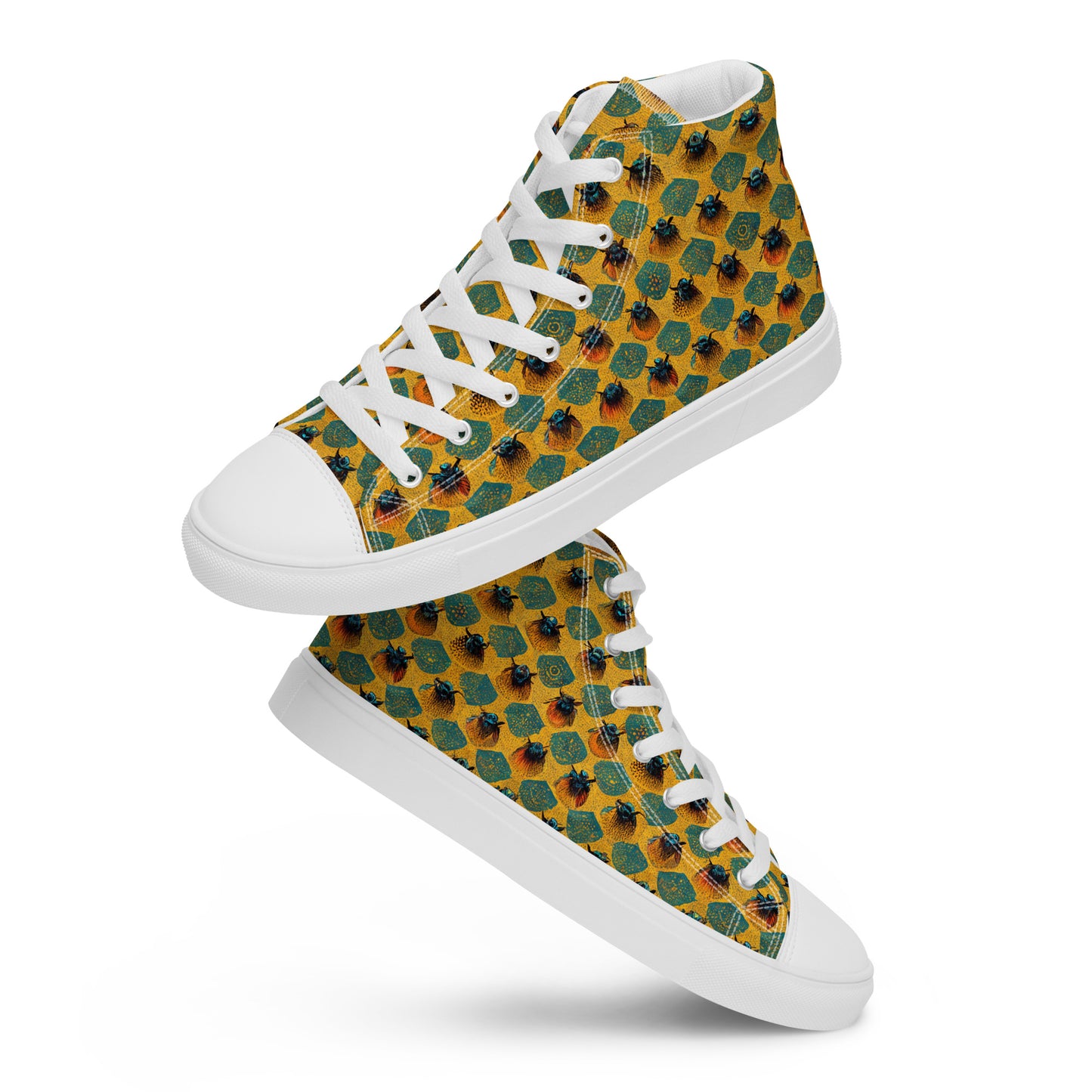 Honeycomb Whispers Men’s high top canvas shoes