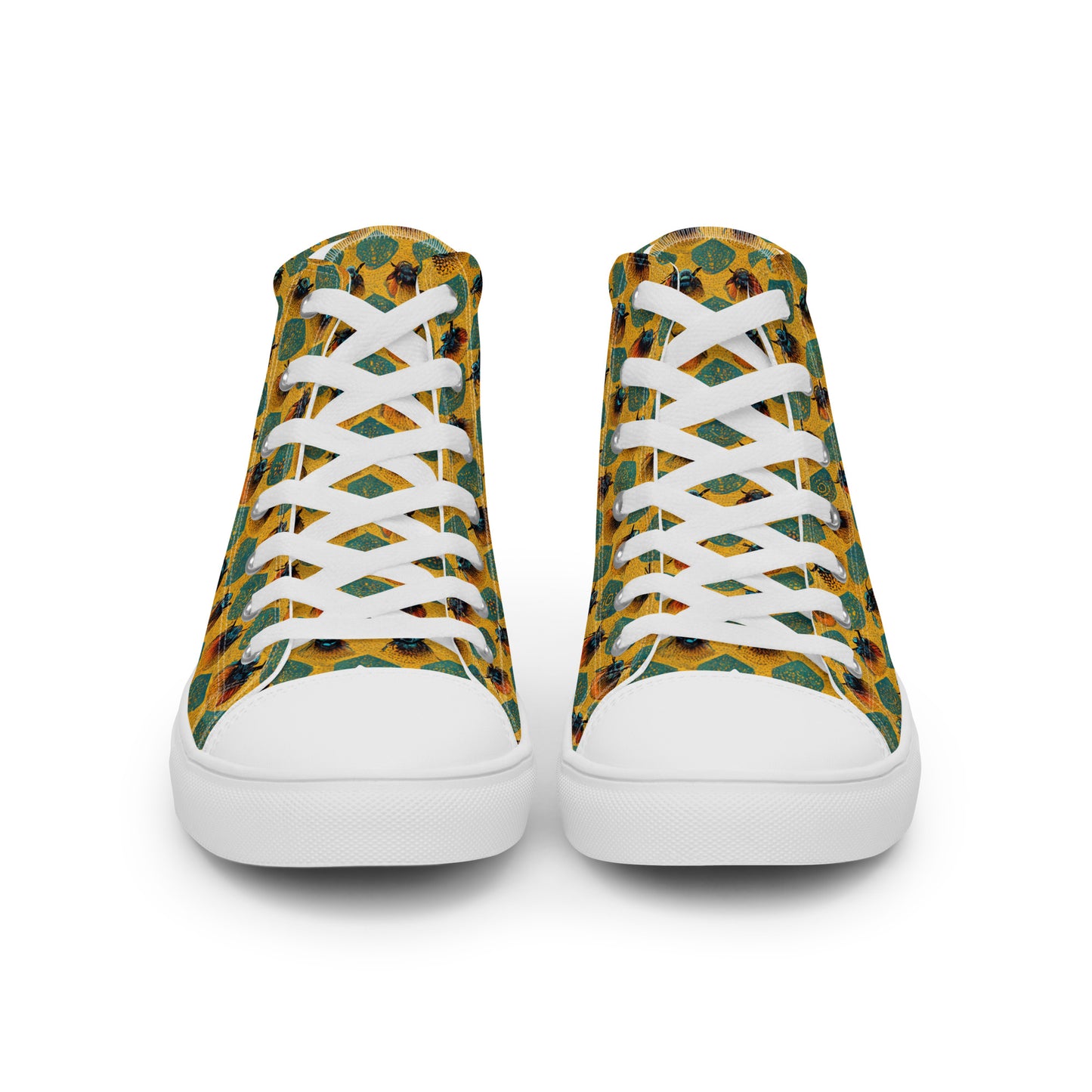 Honeycomb Whispers Men’s high top canvas shoes