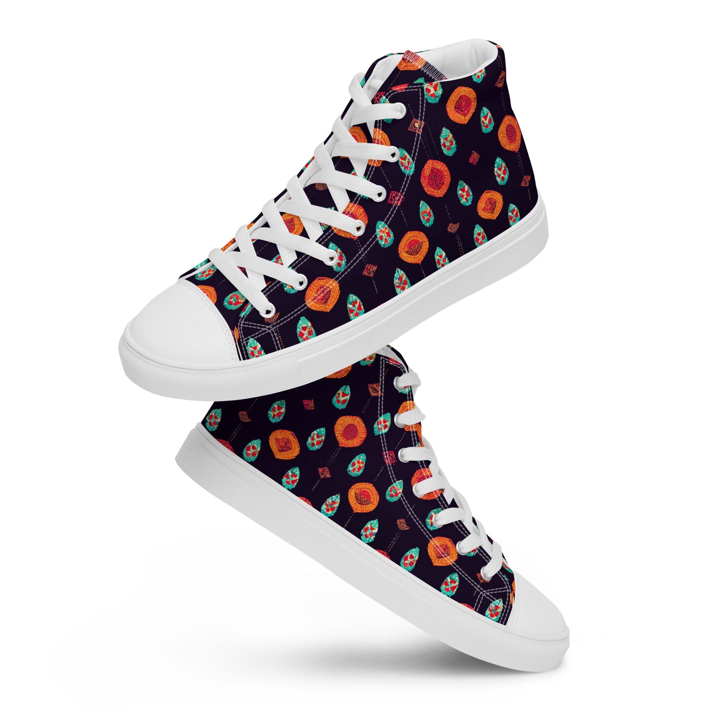 Free Spirited Flora Men’s high top canvas shoes