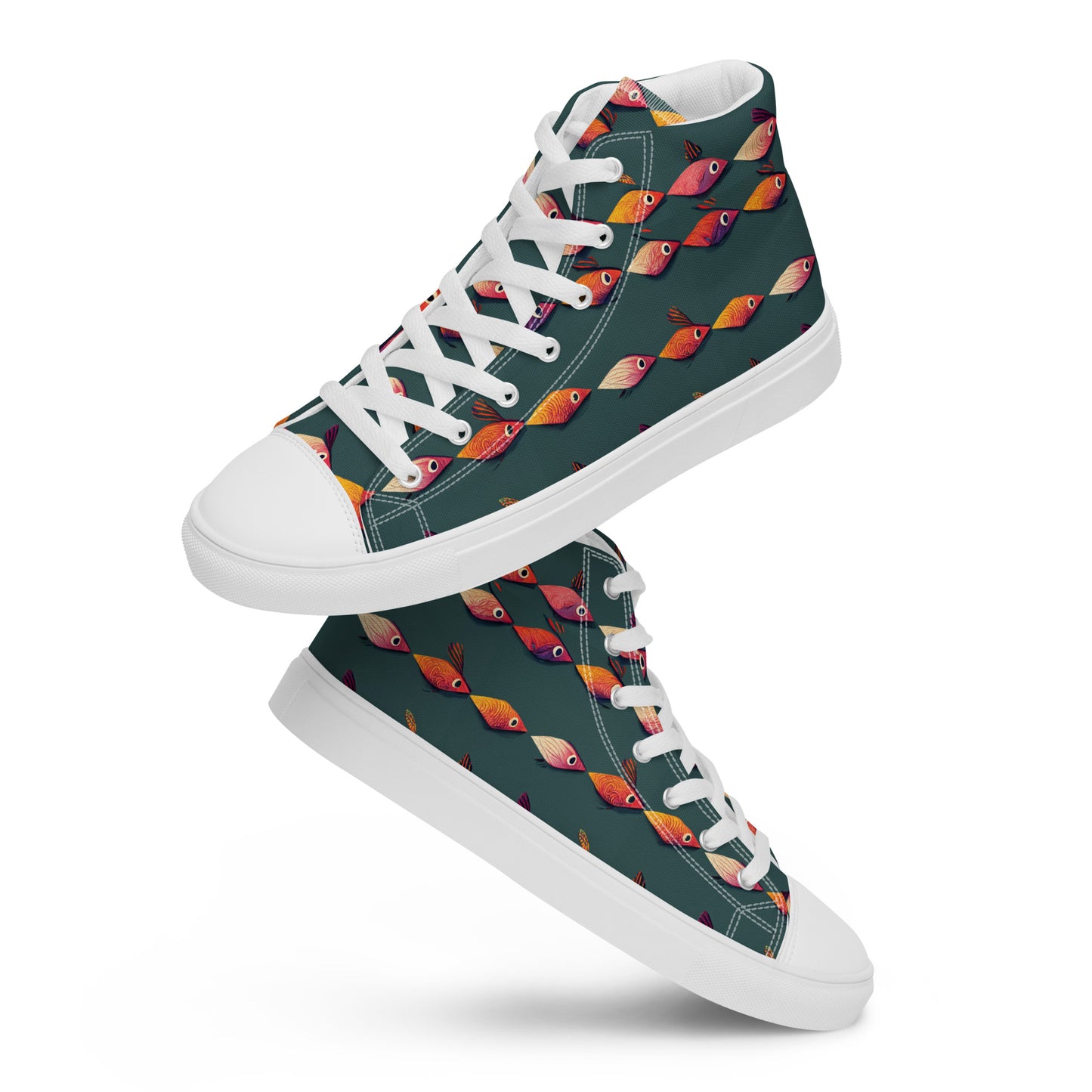 Brilliant Fish Brigade Men’s high top canvas shoes