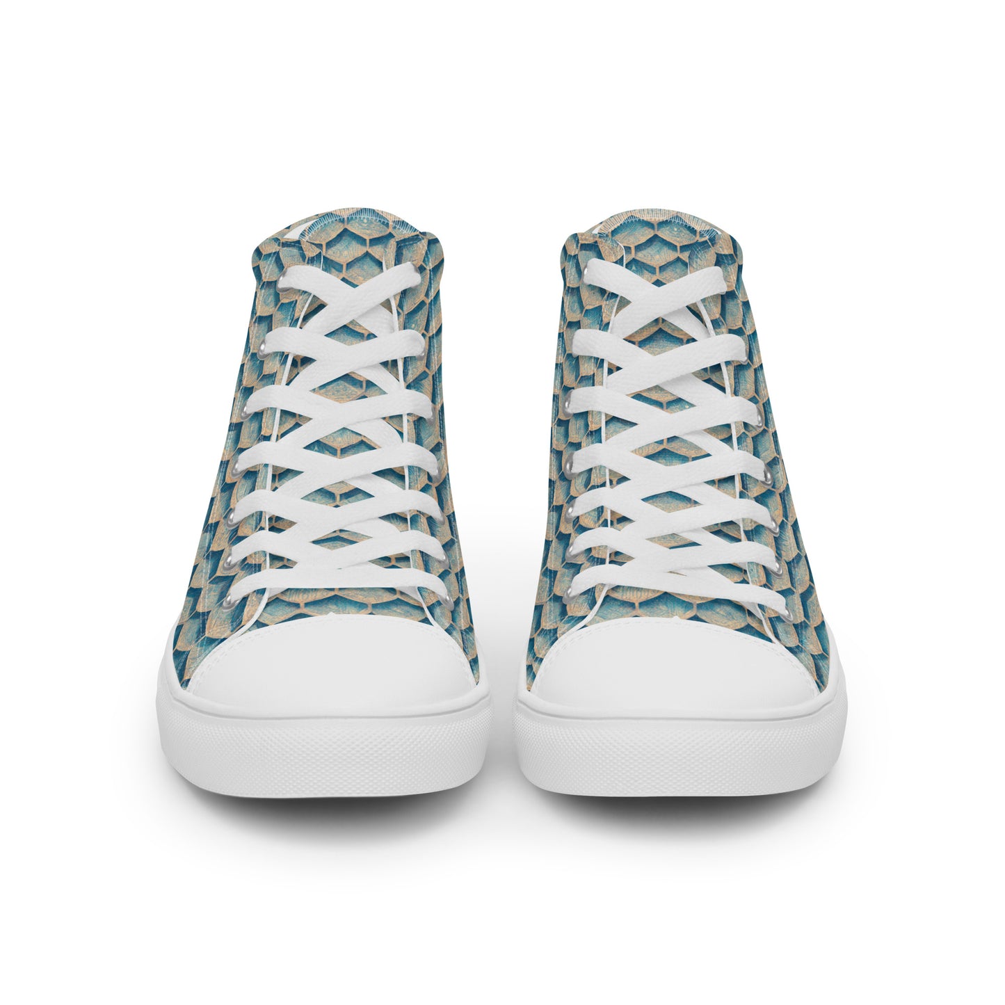 Seafoam Scales Men’s high top canvas shoes