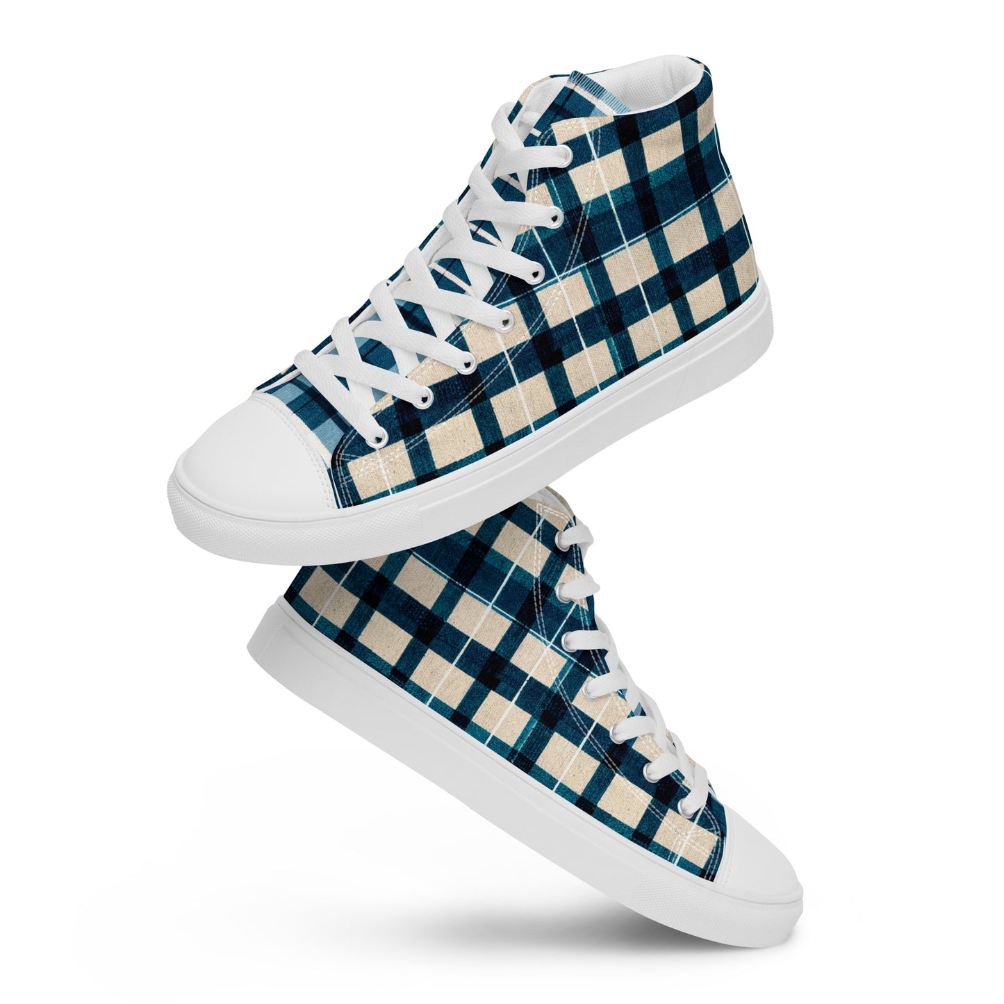 Frosty Glen Plaid Men’s high top canvas shoes