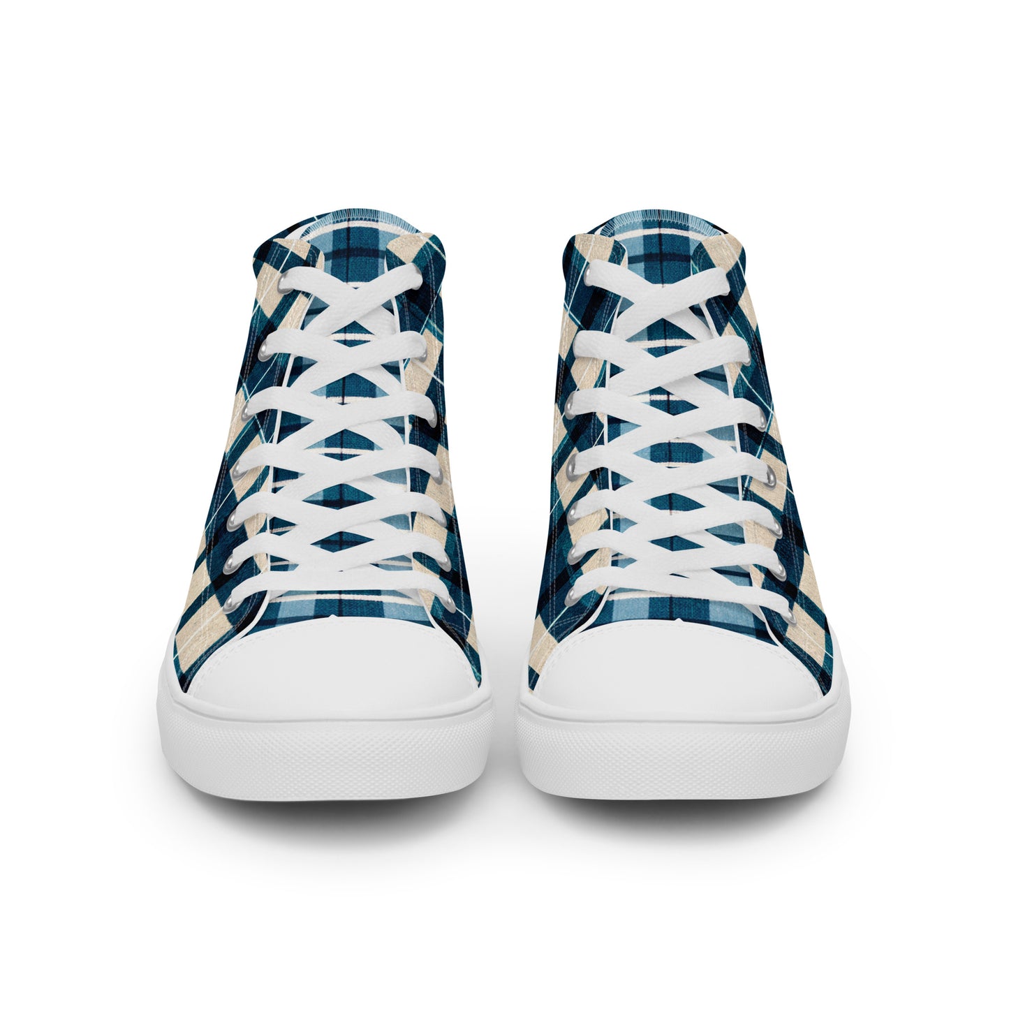 Frosty Glen Plaid Men’s high top canvas shoes