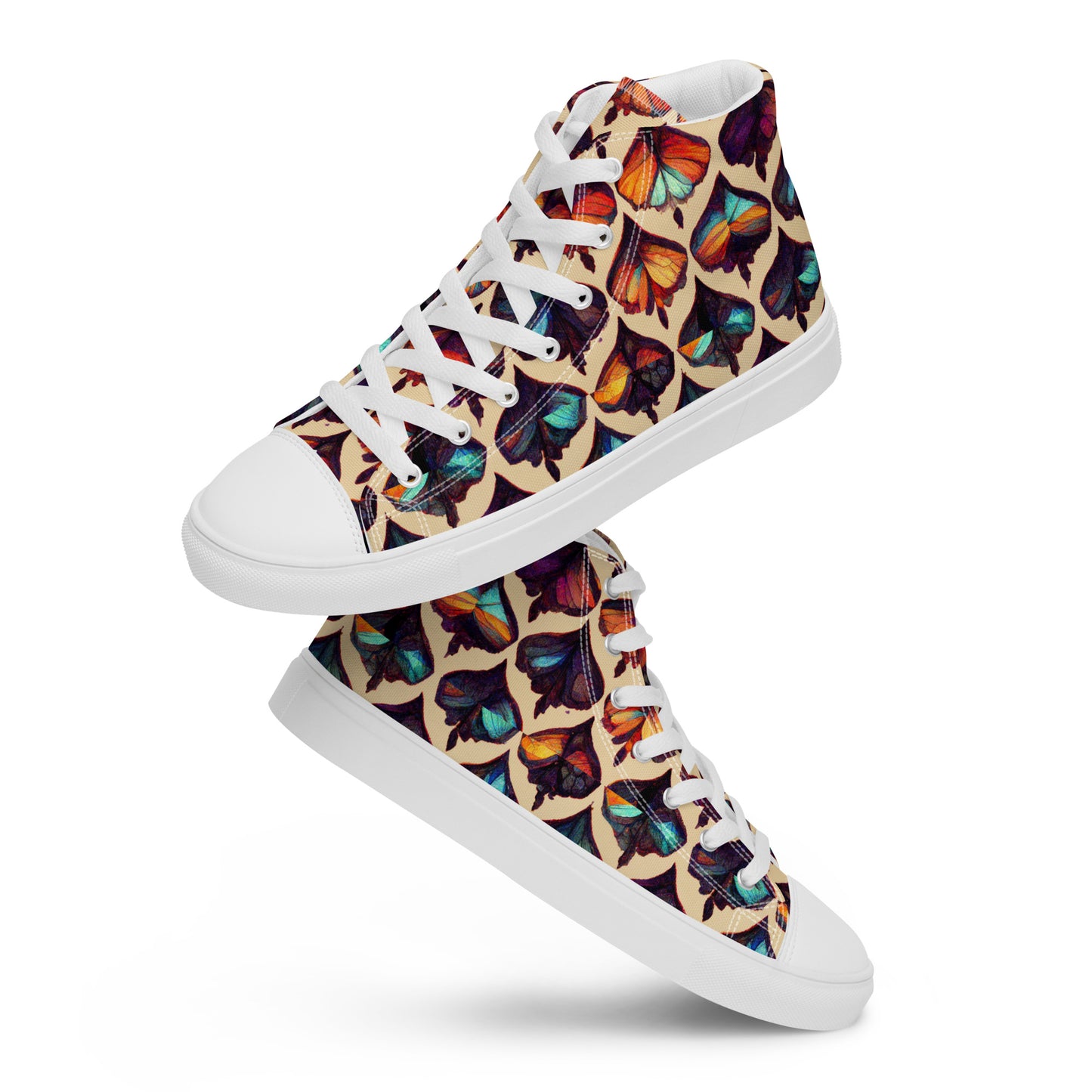 Butterfly Kaleidoscope Men’s high top canvas shoes