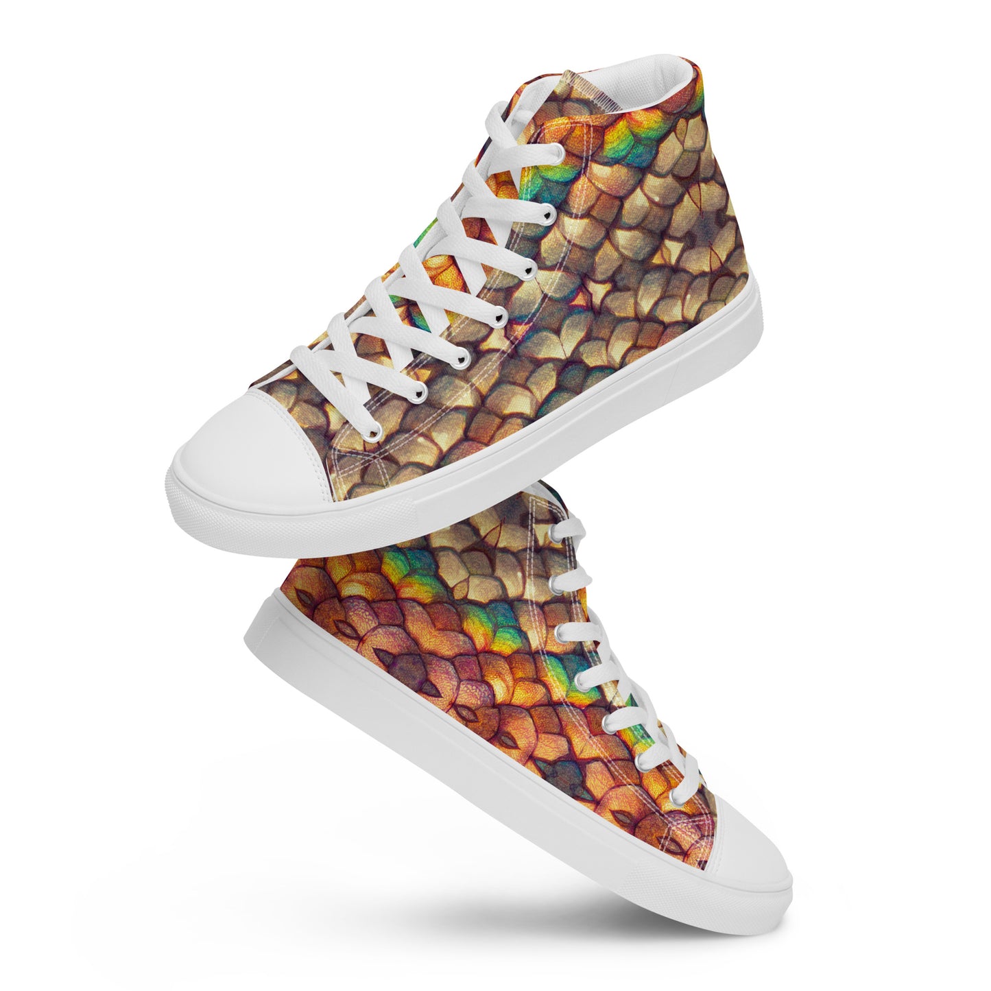 Cloeyra, the Radiant Aether Dragon Men’s high top canvas shoes