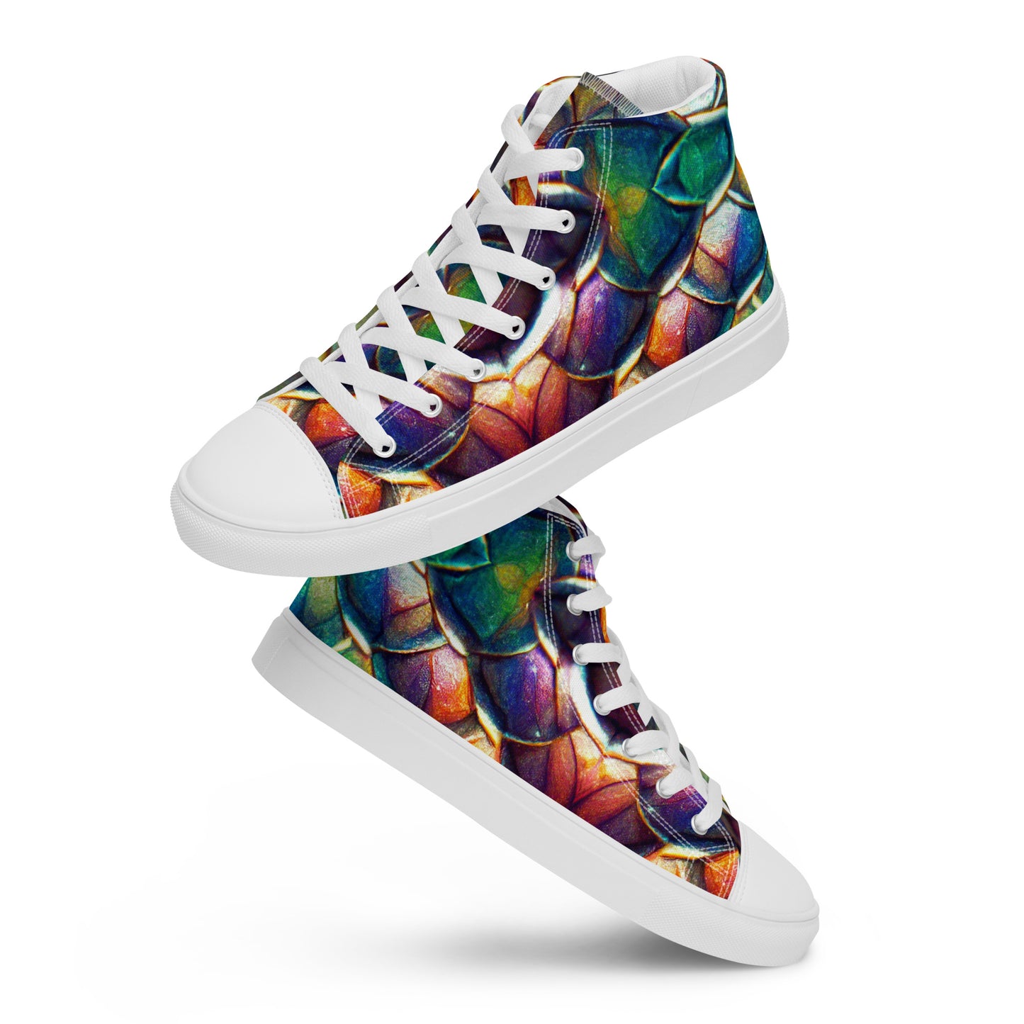 Margonithia, the Glittering Rainbow Sovereign Men’s high top canvas shoes