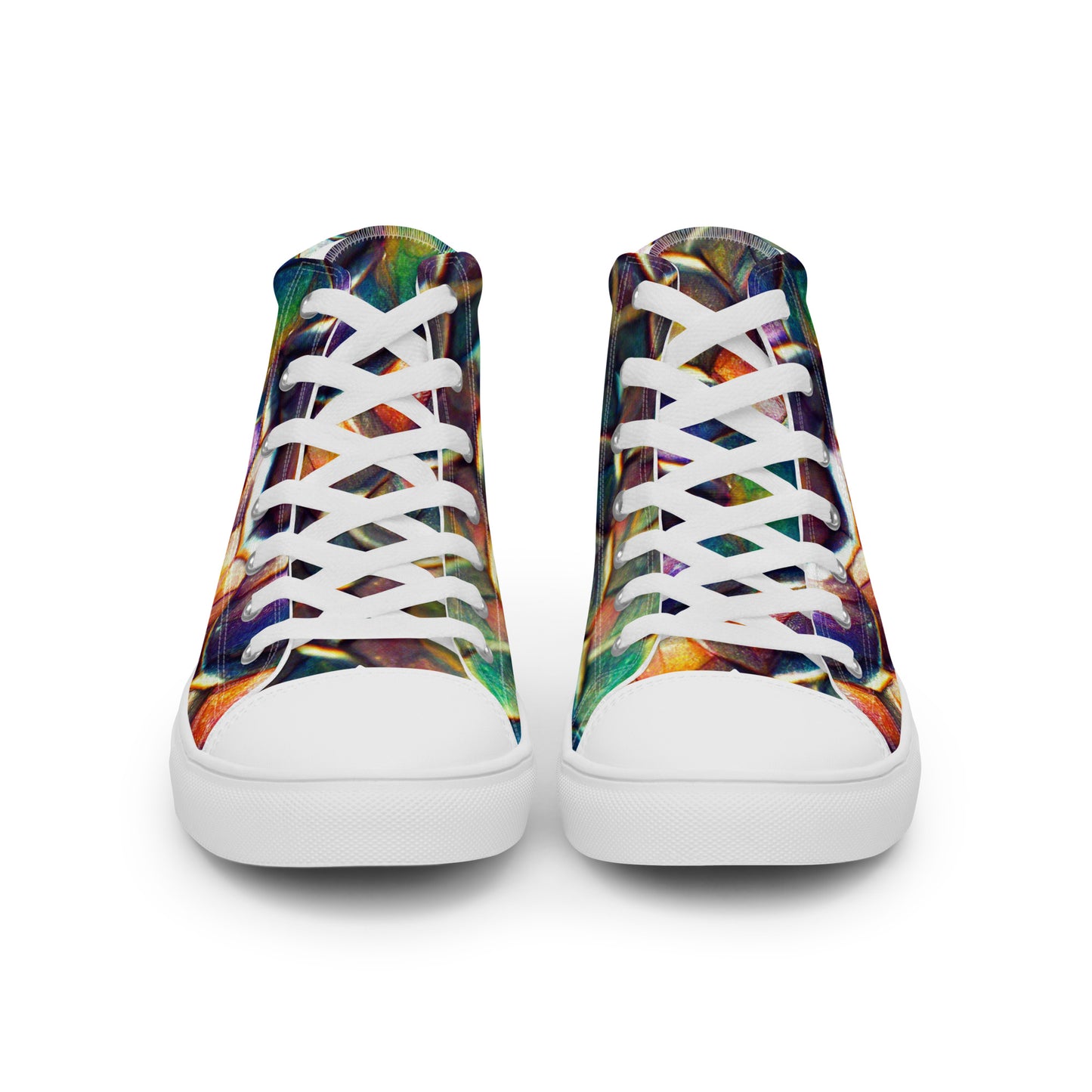 Margonithia, the Glittering Rainbow Sovereign Men’s high top canvas shoes