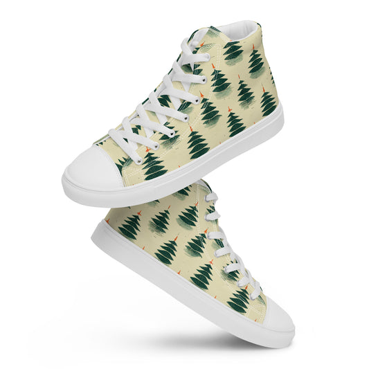 Merry Pine Parade Men’s high top canvas shoes