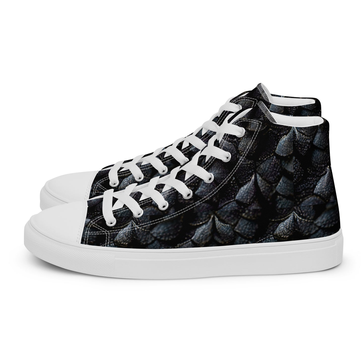 Onyxxor, the Cliff Sentinel Dragon Men’s high top canvas shoes