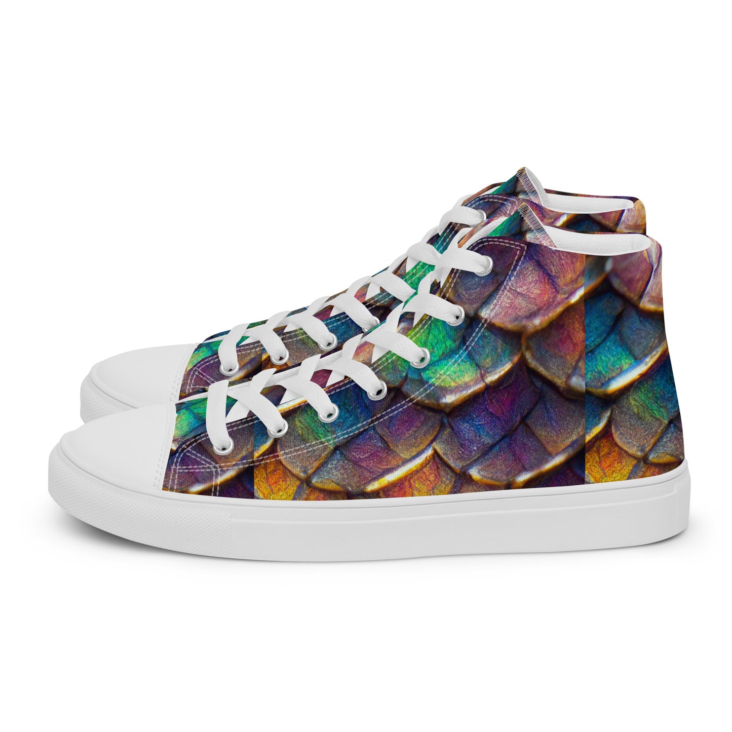 Joannesong, the Prismatic Wilderness Muse Men’s high top canvas shoes