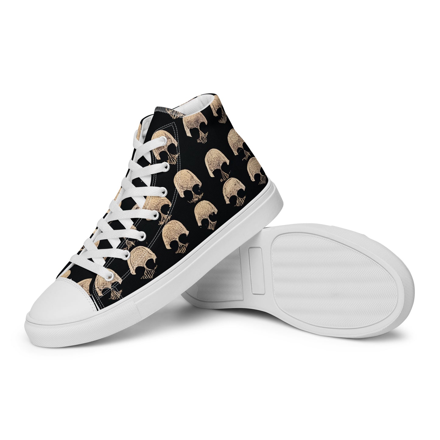 Skulls Grid Men’s high top canvas shoes