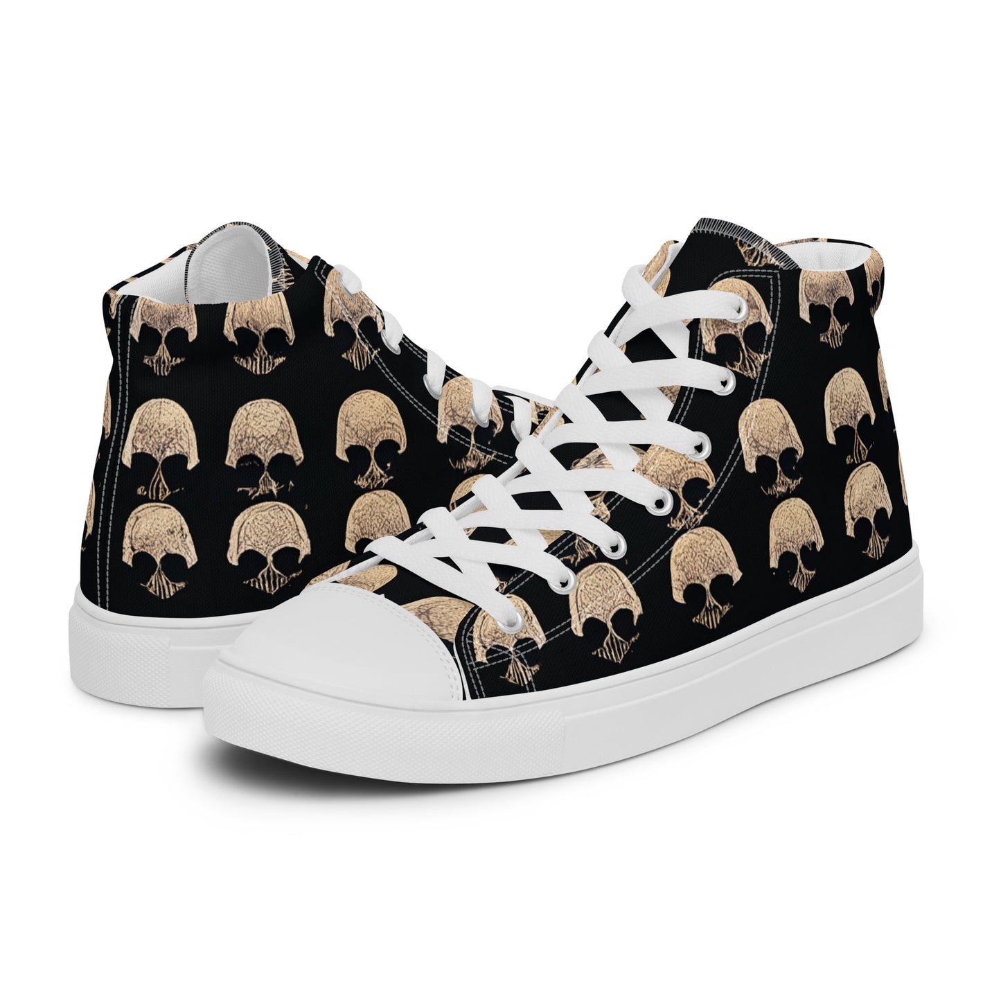 Skulls Grid Men’s high top canvas shoes