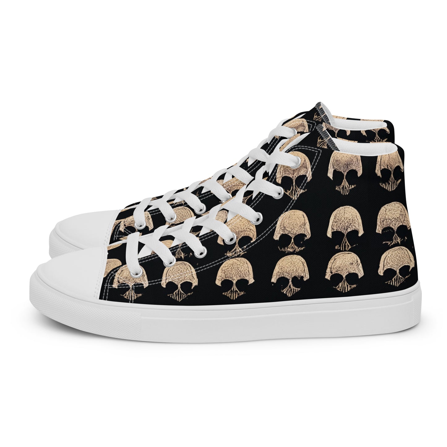 Skulls Grid Men’s high top canvas shoes