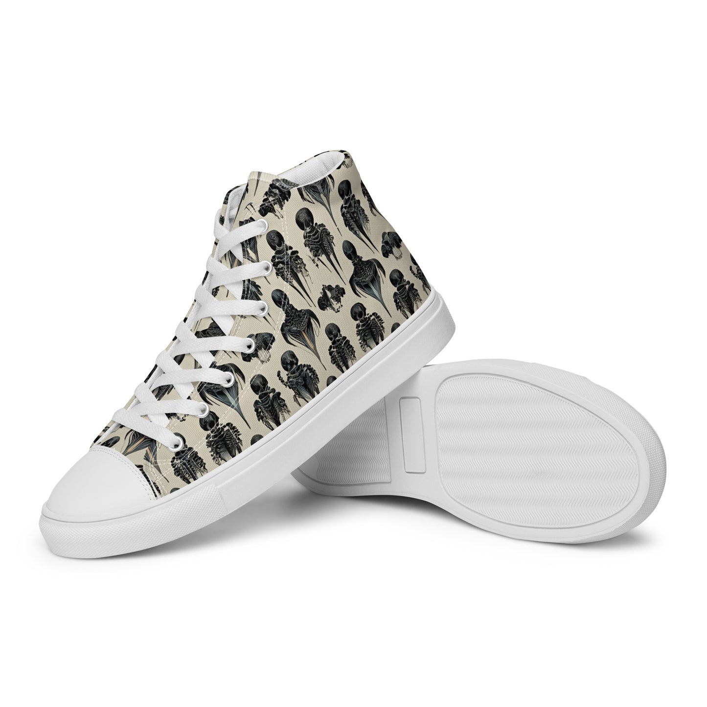 Bone Dance Men’s high top canvas shoes