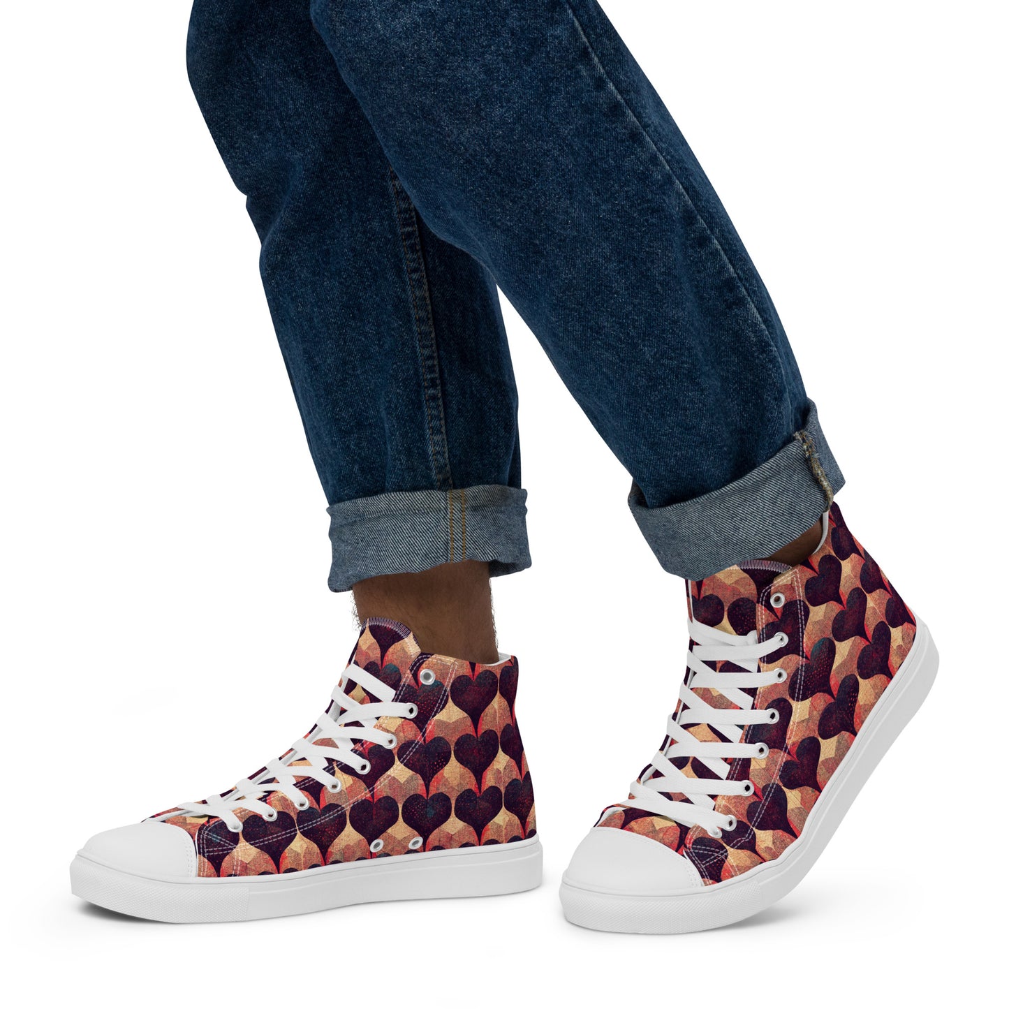 Loves Tapestry Men’s high top canvas shoes