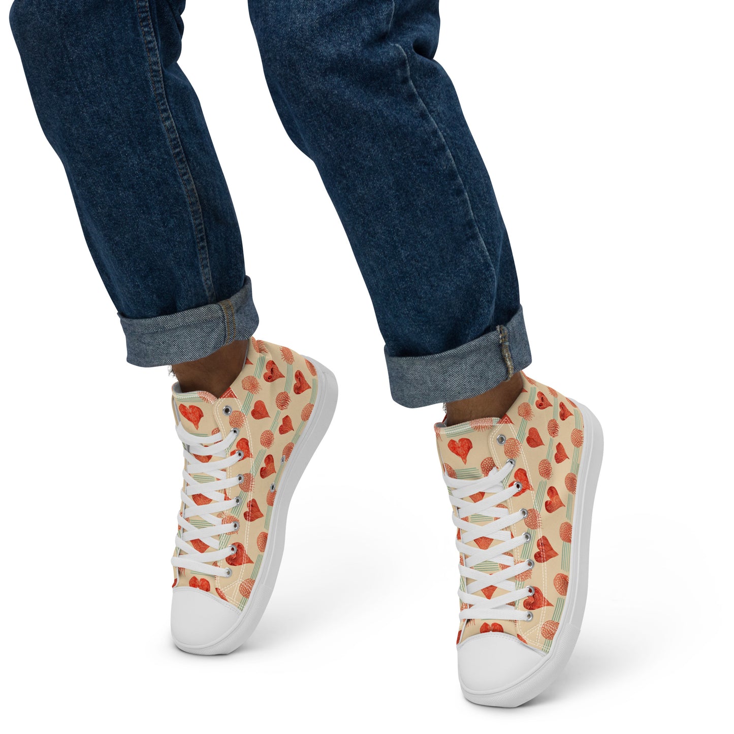 Loves Prints Men’s high top canvas shoes