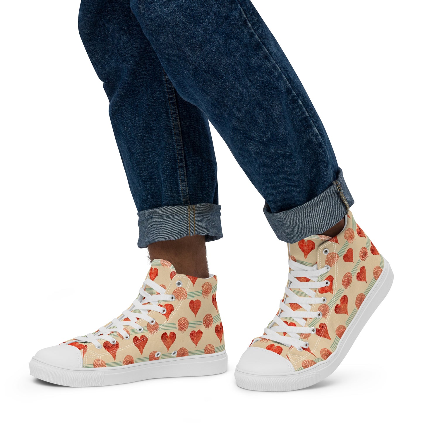 Loves Prints Men’s high top canvas shoes