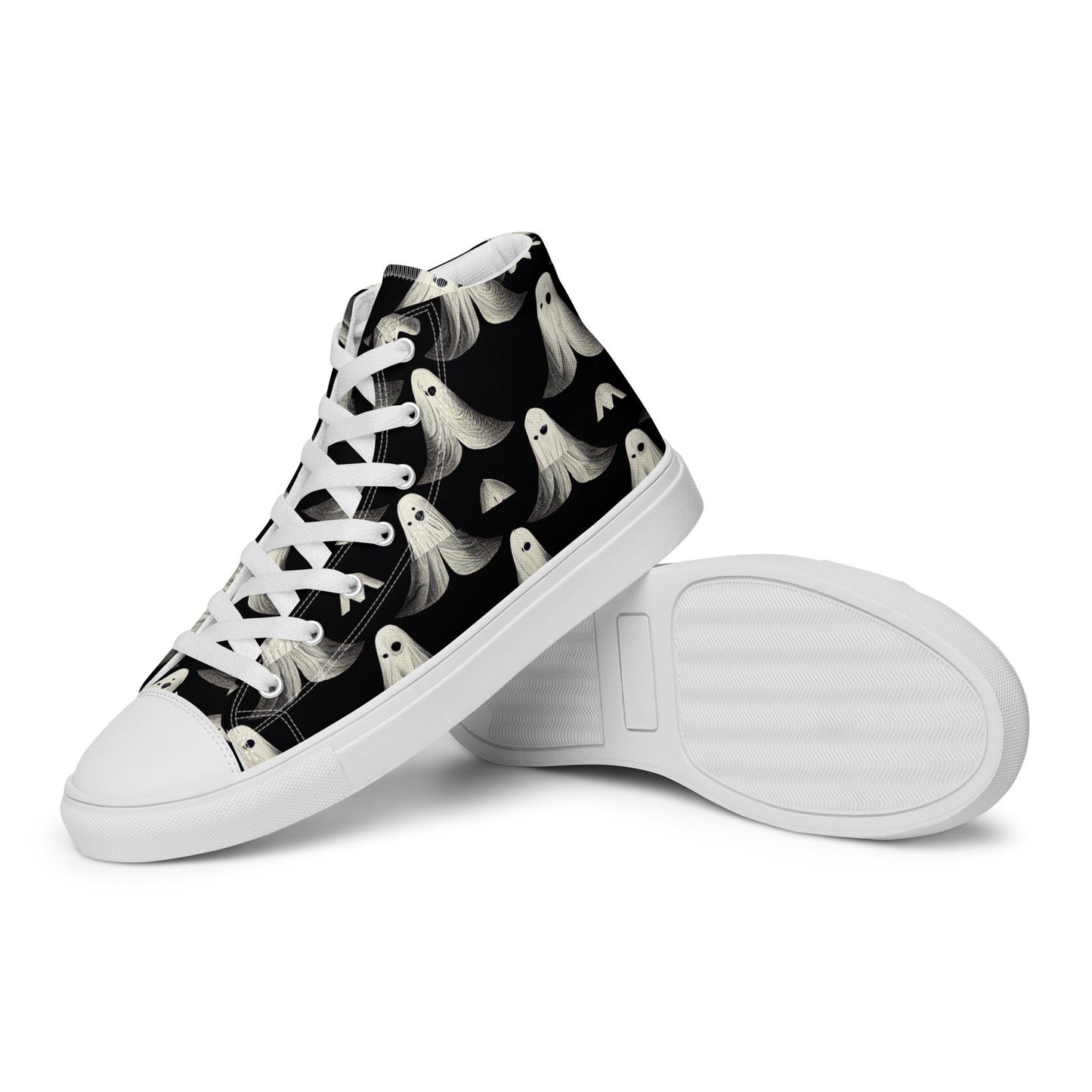 Ghostly Illusions Men’s high top canvas shoes