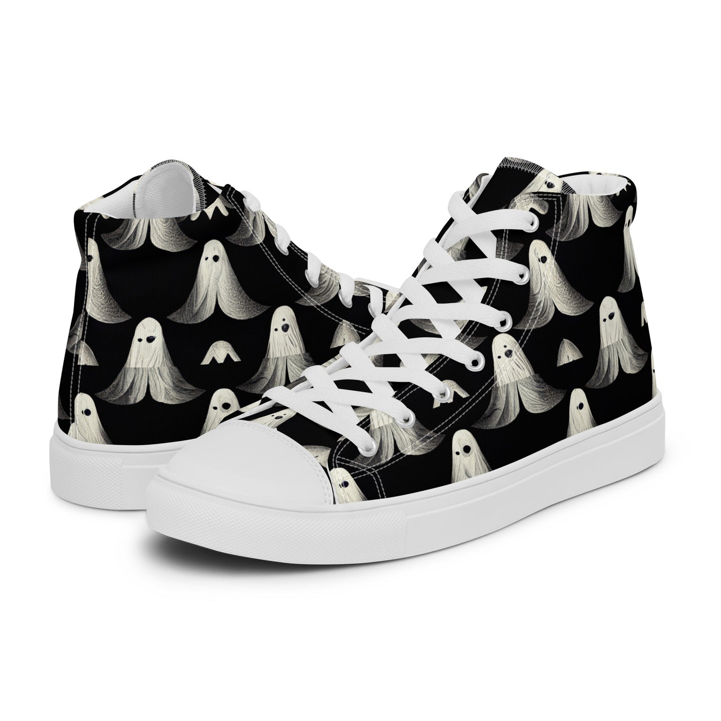 Ghostly Illusions Men’s high top canvas shoes