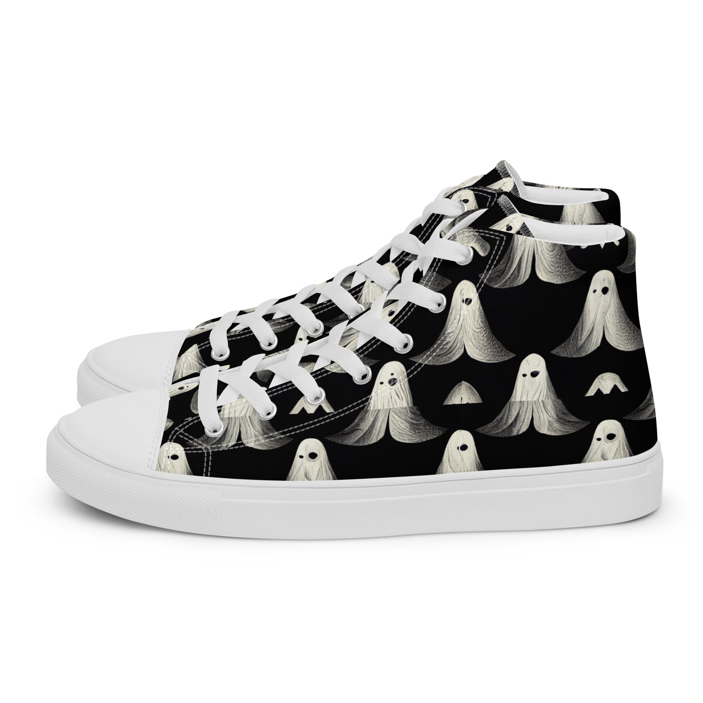 Ghostly Illusions Men’s high top canvas shoes