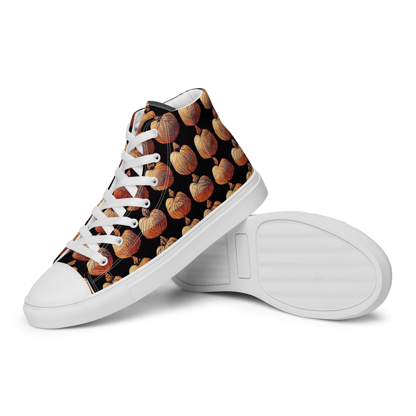 Pumpkin Spice Men’s high top canvas shoes