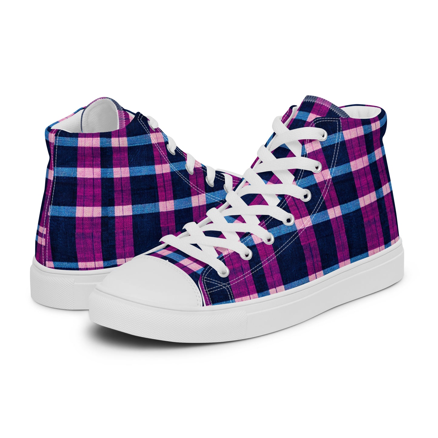 Royal Highlander Plaid Men’s high top canvas shoes